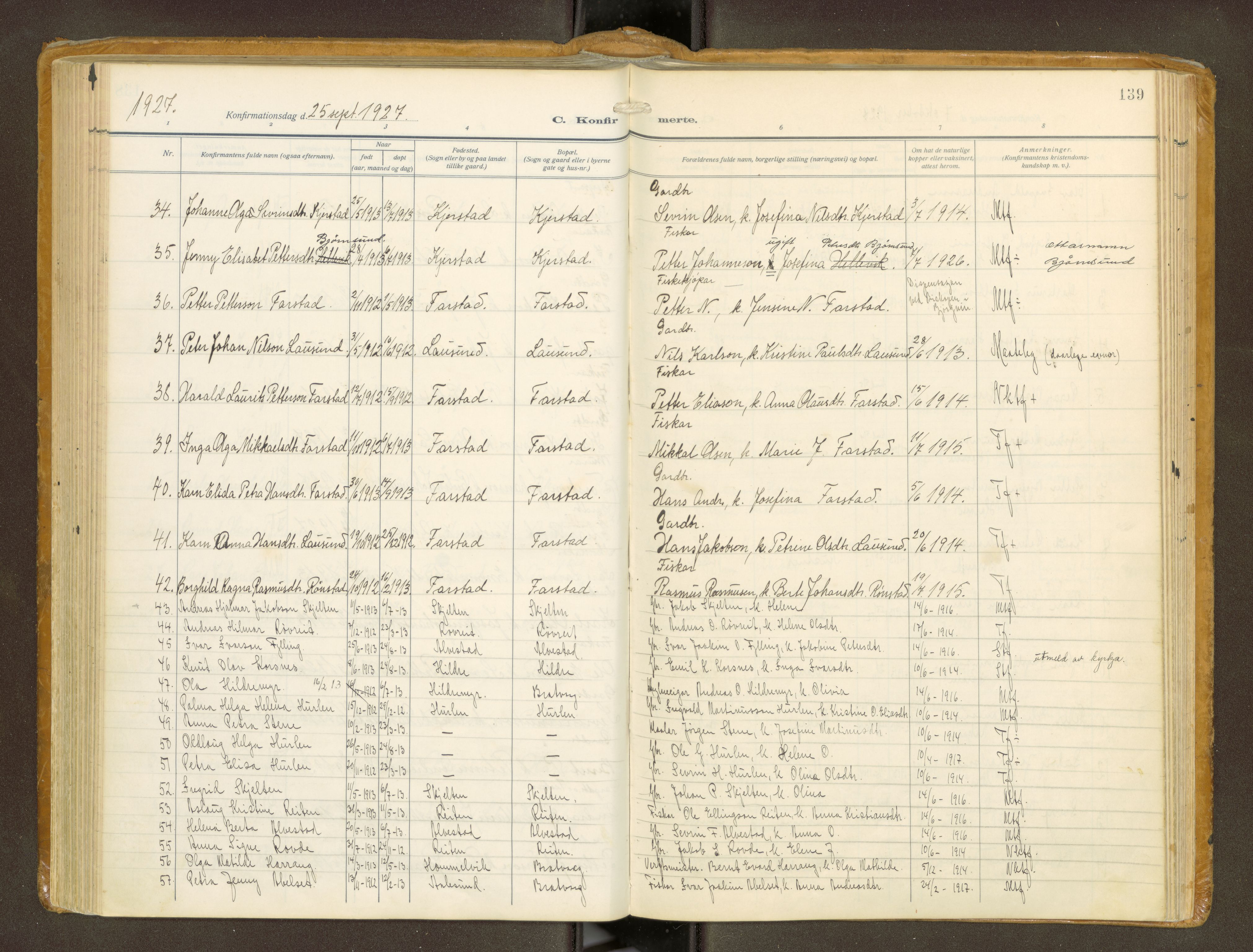 Ministerialprotokoller, klokkerbøker og fødselsregistre - Møre og Romsdal, AV/SAT-A-1454/536/L0518: Parish register (official) no. 536A--, 1914-1931, p. 139