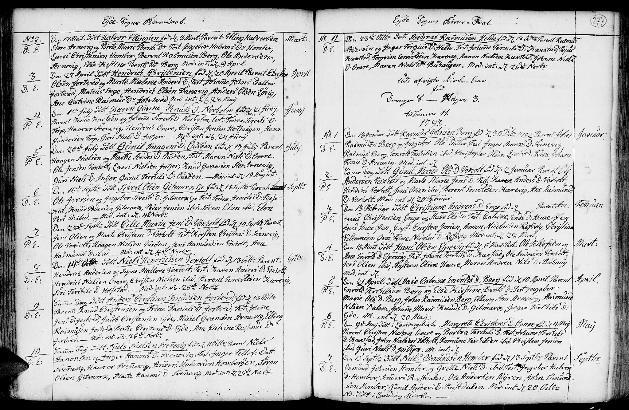 Hommedal sokneprestkontor, SAK/1111-0023/F/Fa/Fab/L0002: Parish register (official) no. A 2 /2, 1740-1823, p. 277