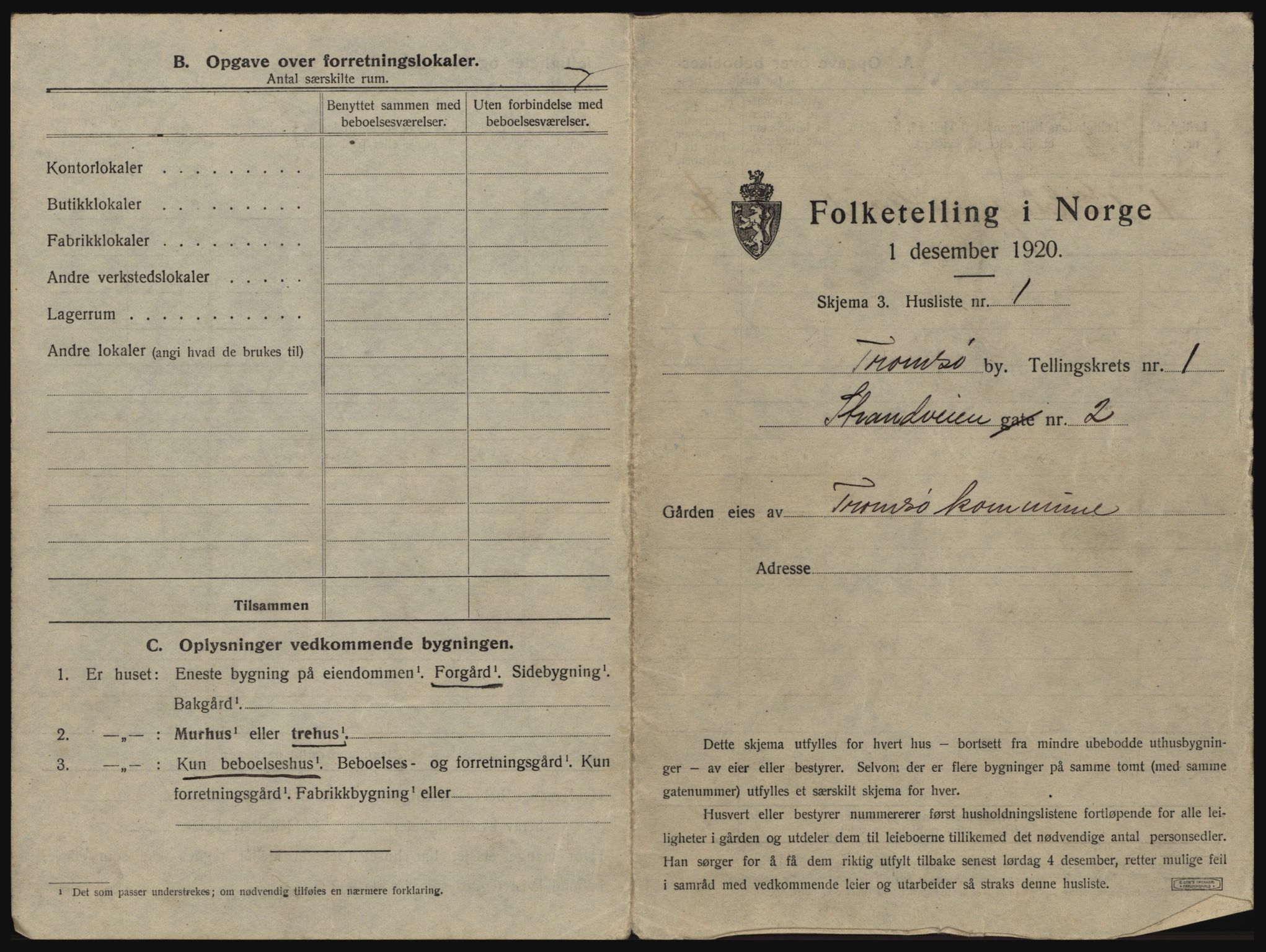 SATØ, 1920 census for Tromsø, 1920, p. 51