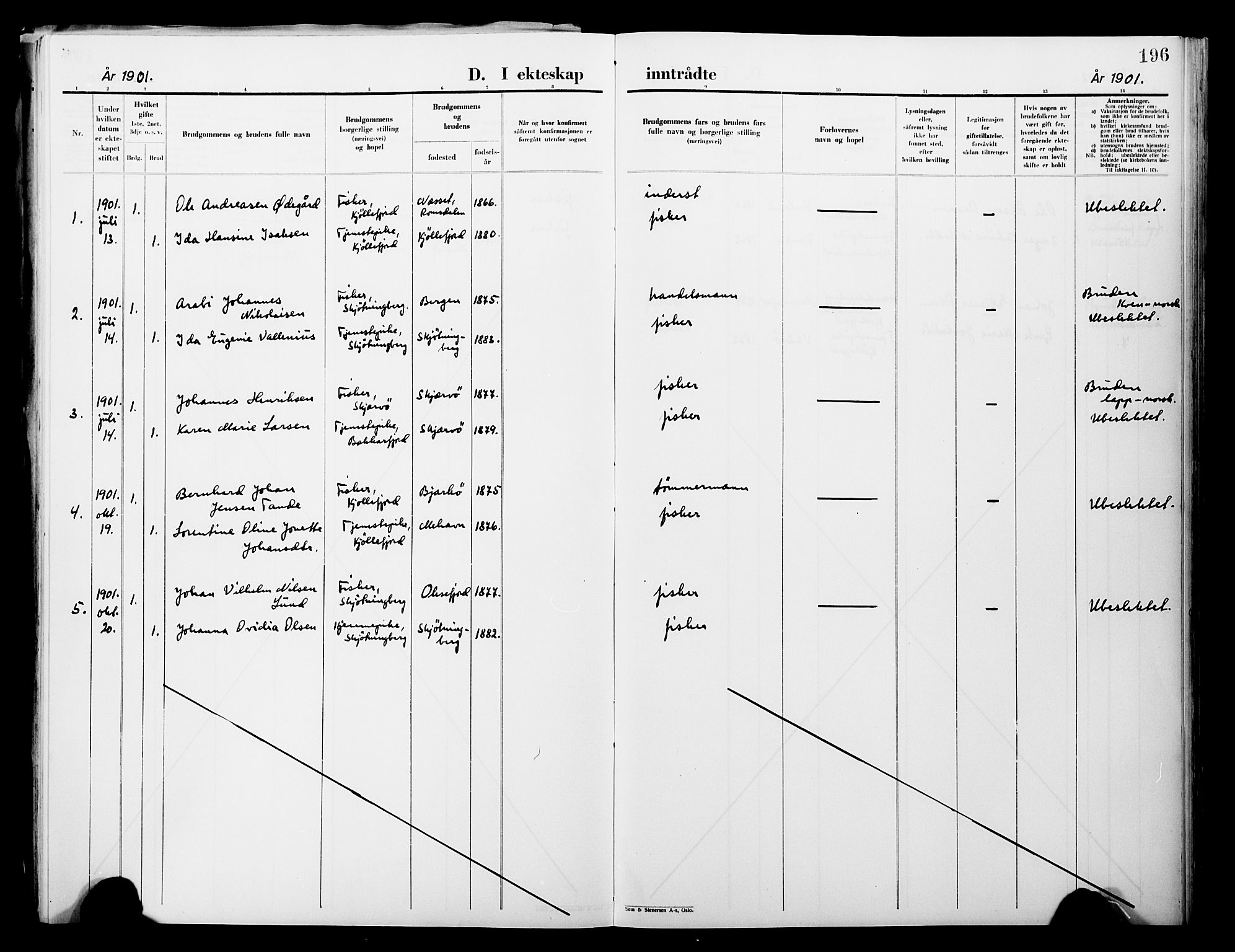 Lebesby sokneprestkontor, AV/SATØ-S-1353/H/Ha/L0004kirke: Parish register (official) no. 4, 1870-1902, p. 196