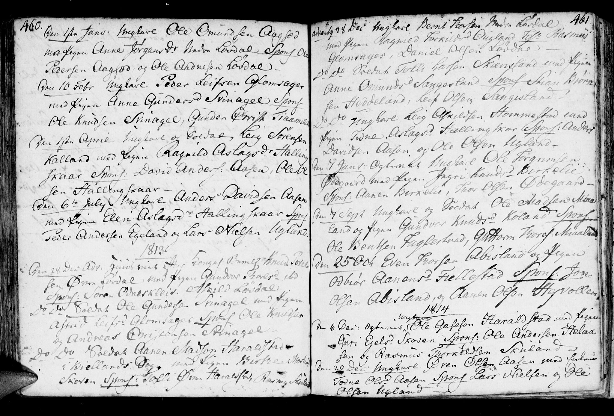 Holum sokneprestkontor, AV/SAK-1111-0022/F/Fa/Fab/L0004: Parish register (official) no. A 4, 1774-1847, p. 460-461