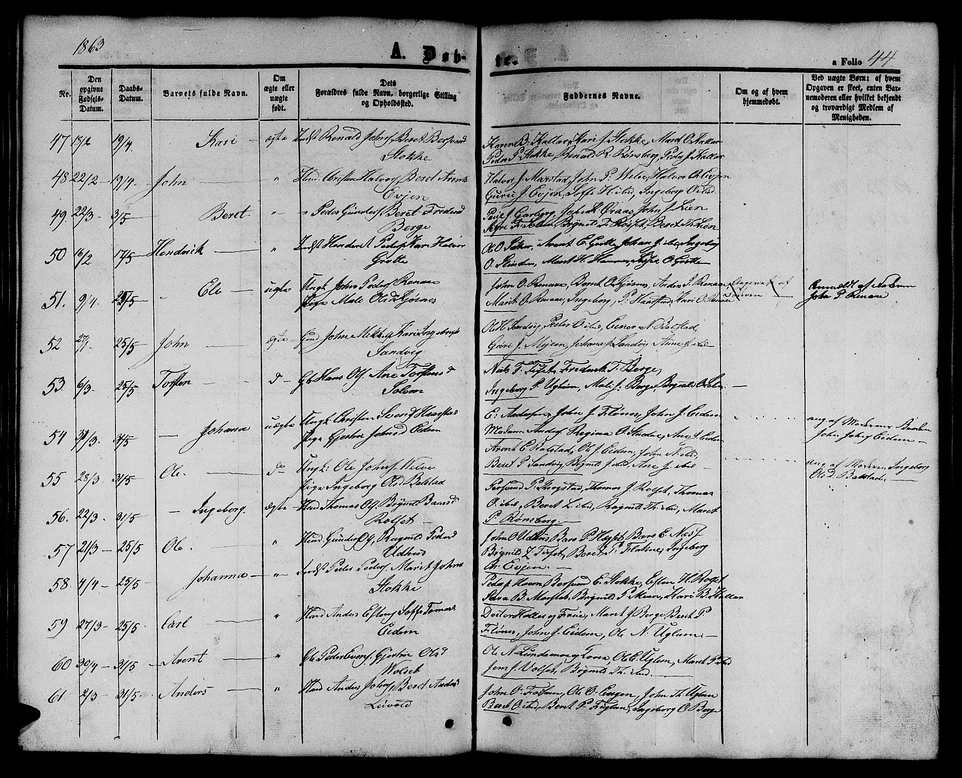 Ministerialprotokoller, klokkerbøker og fødselsregistre - Sør-Trøndelag, AV/SAT-A-1456/695/L1155: Parish register (copy) no. 695C06, 1859-1868, p. 44