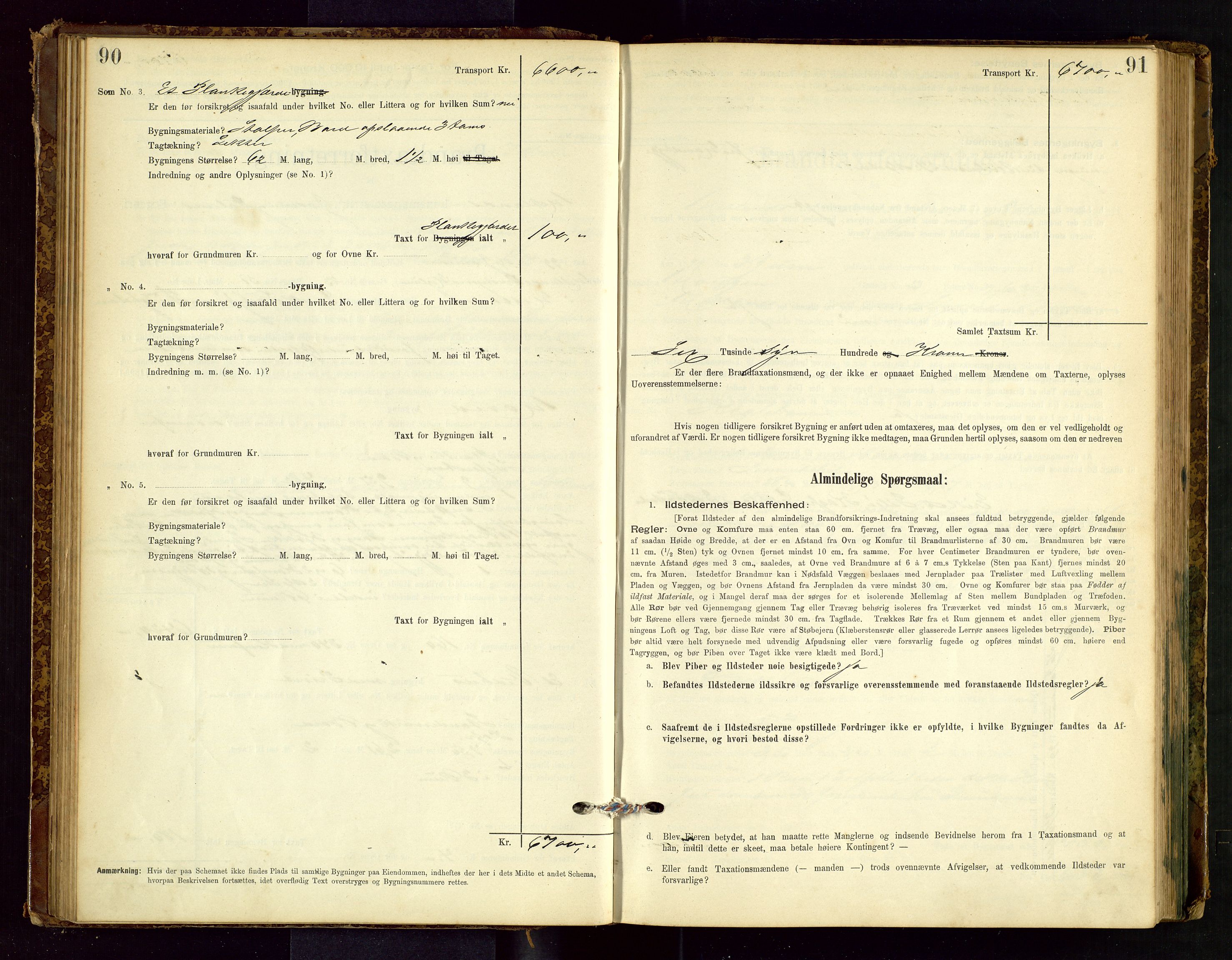 Hetland lensmannskontor, SAST/A-100101/Gob/L0001: "Brandtaxationsprotokol", 1895-1918, p. 90-91