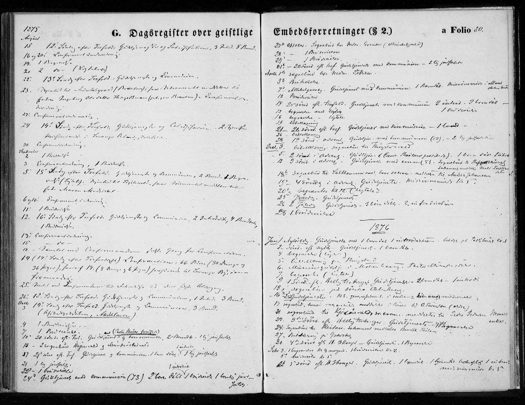 Ministerialprotokoller, klokkerbøker og fødselsregistre - Nord-Trøndelag, SAT/A-1458/720/L0187: Parish register (official) no. 720A04 /1, 1875-1879, p. 80