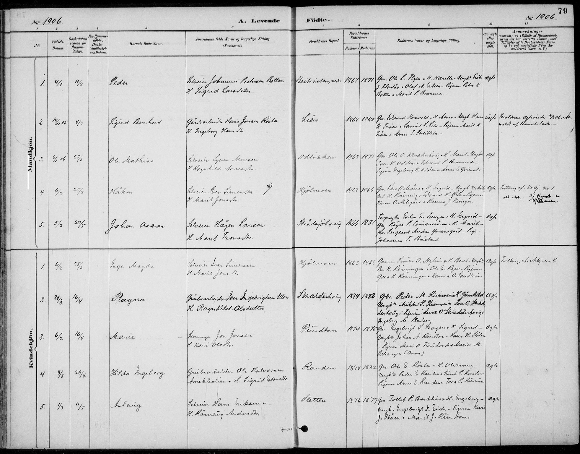 Alvdal prestekontor, SAH/PREST-060/H/Ha/Haa/L0003: Parish register (official) no. 3, 1886-1912, p. 79