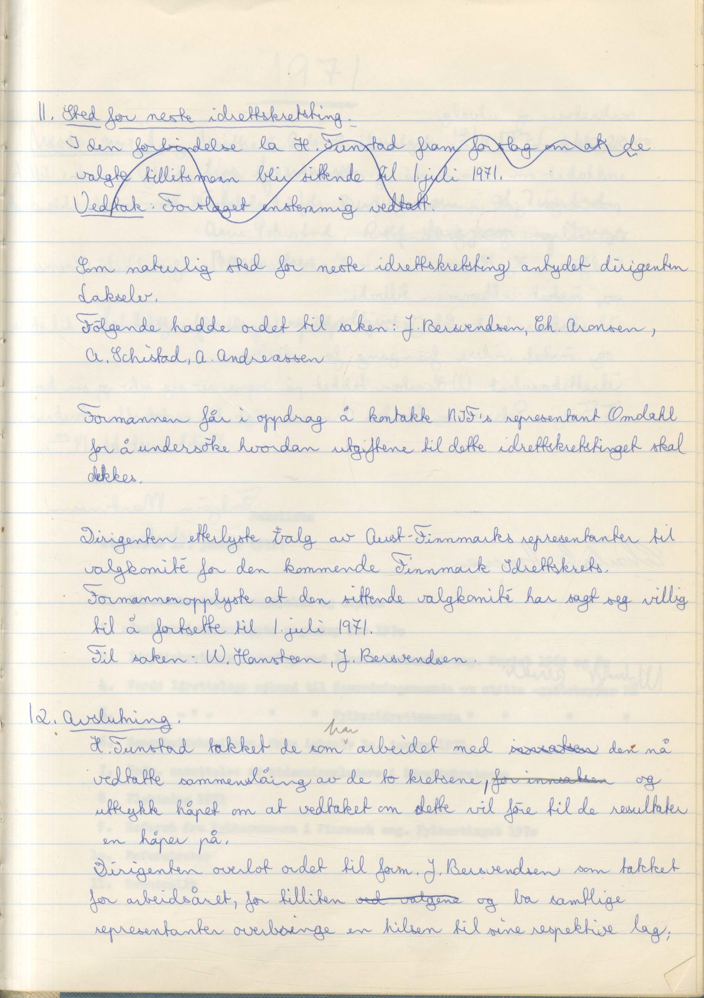 Aust-Finnmark Idrettskrets , FMFB/A-1041/A/L0007: Møteprotokoll for arbeidsutvalg, 1963-1971, p. 264