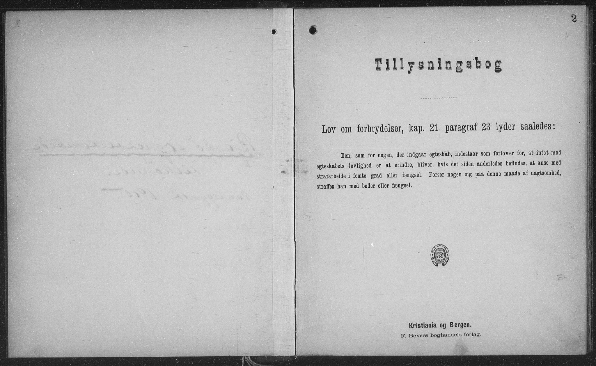 Sand/Bjarkøy sokneprestkontor, SATØ/S-0811/J/Jb/L0024: Banns register no. 24, 1905-1917, p. 2