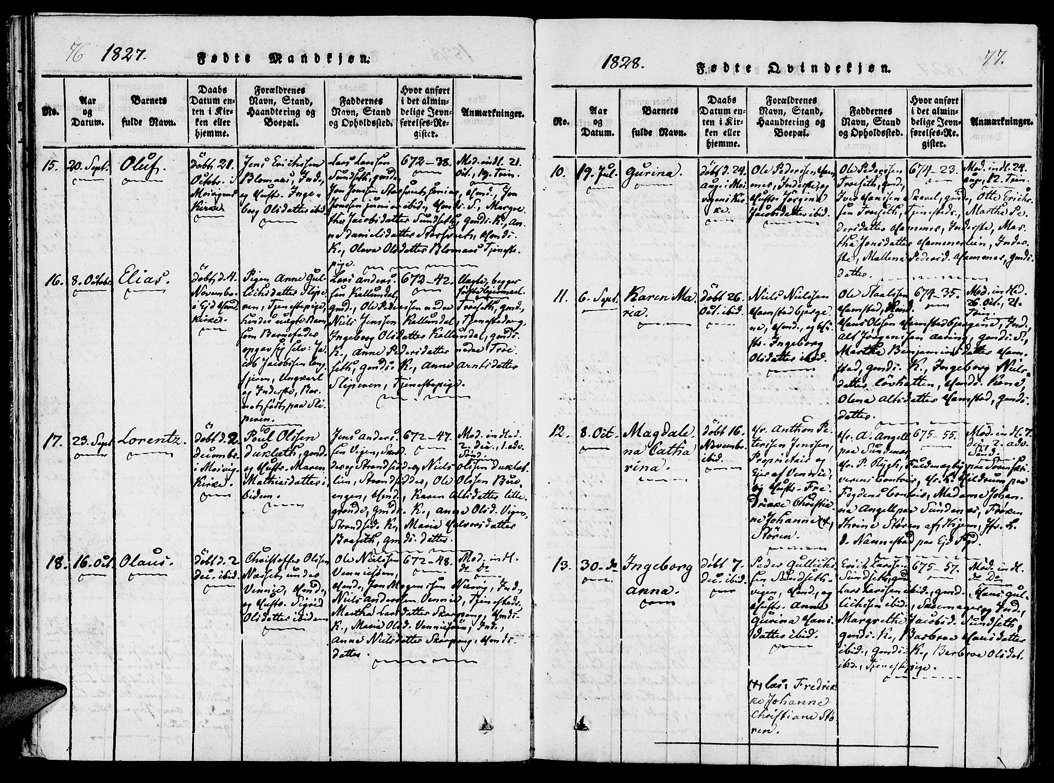 Ministerialprotokoller, klokkerbøker og fødselsregistre - Nord-Trøndelag, SAT/A-1458/733/L0322: Parish register (official) no. 733A01, 1817-1842, p. 76-77