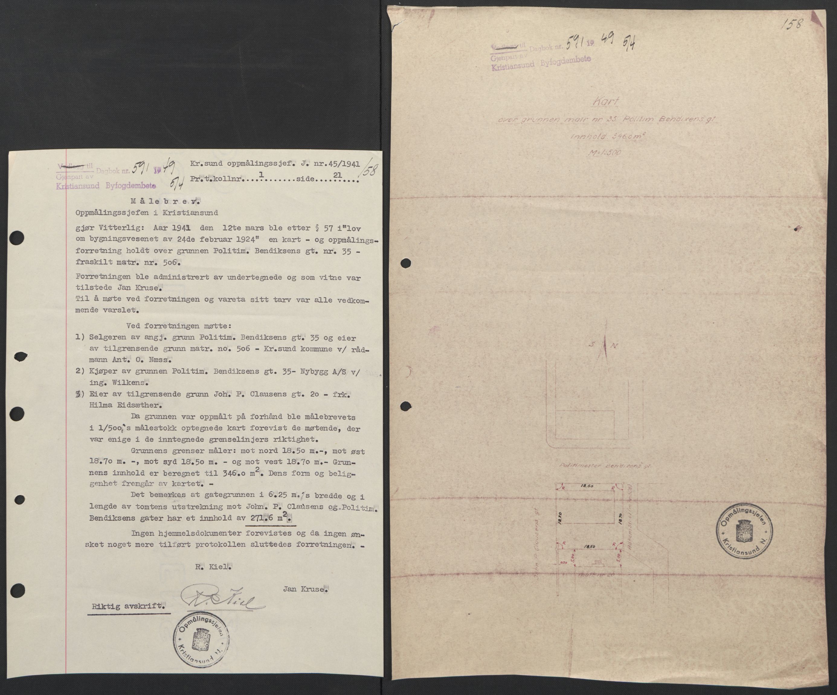 Kristiansund byfogd, AV/SAT-A-4587/A/27: Mortgage book no. 42, 1947-1950, Diary no: : 571/1949