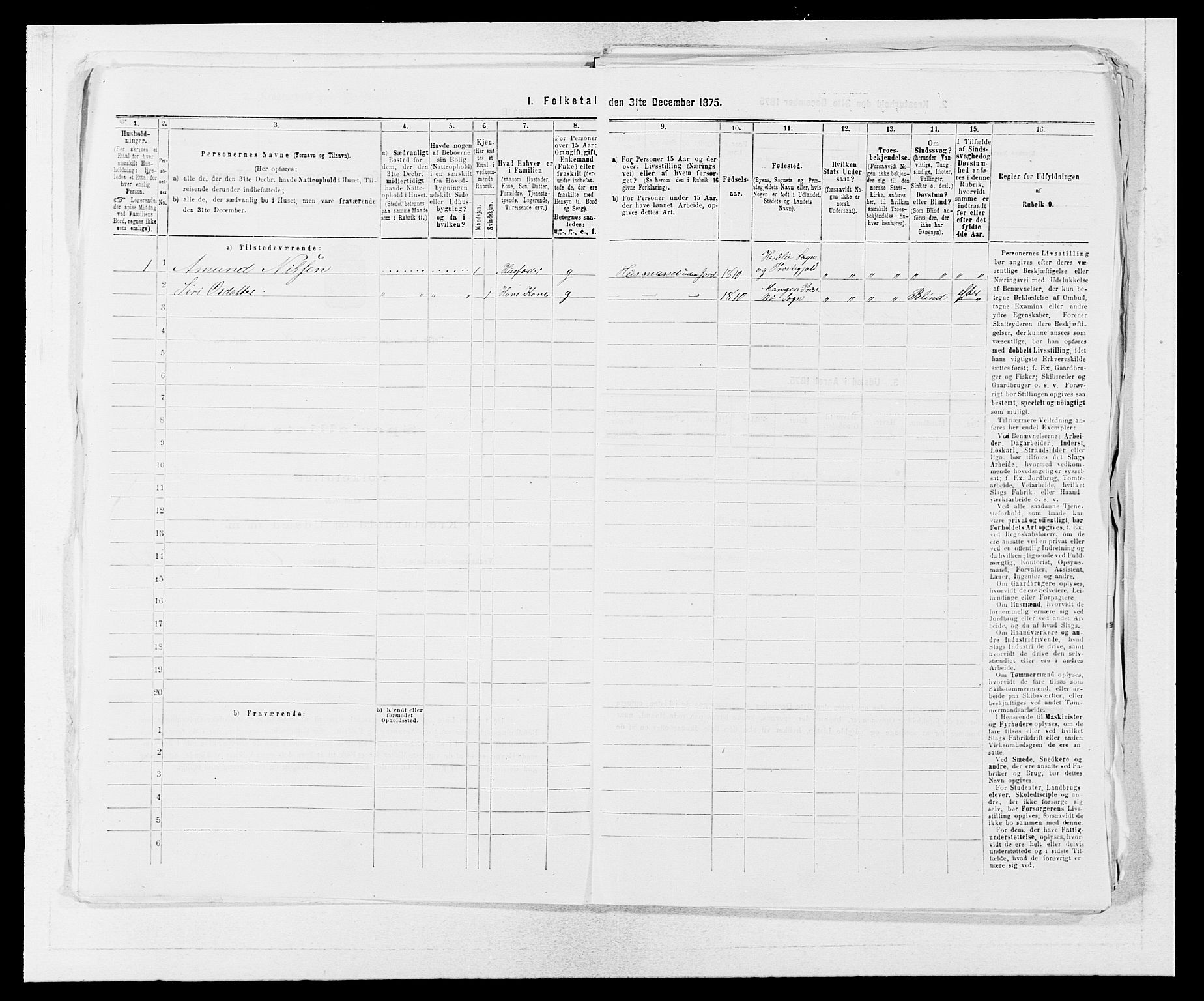 SAB, 1875 census for 1258P Herdla, 1875, p. 320