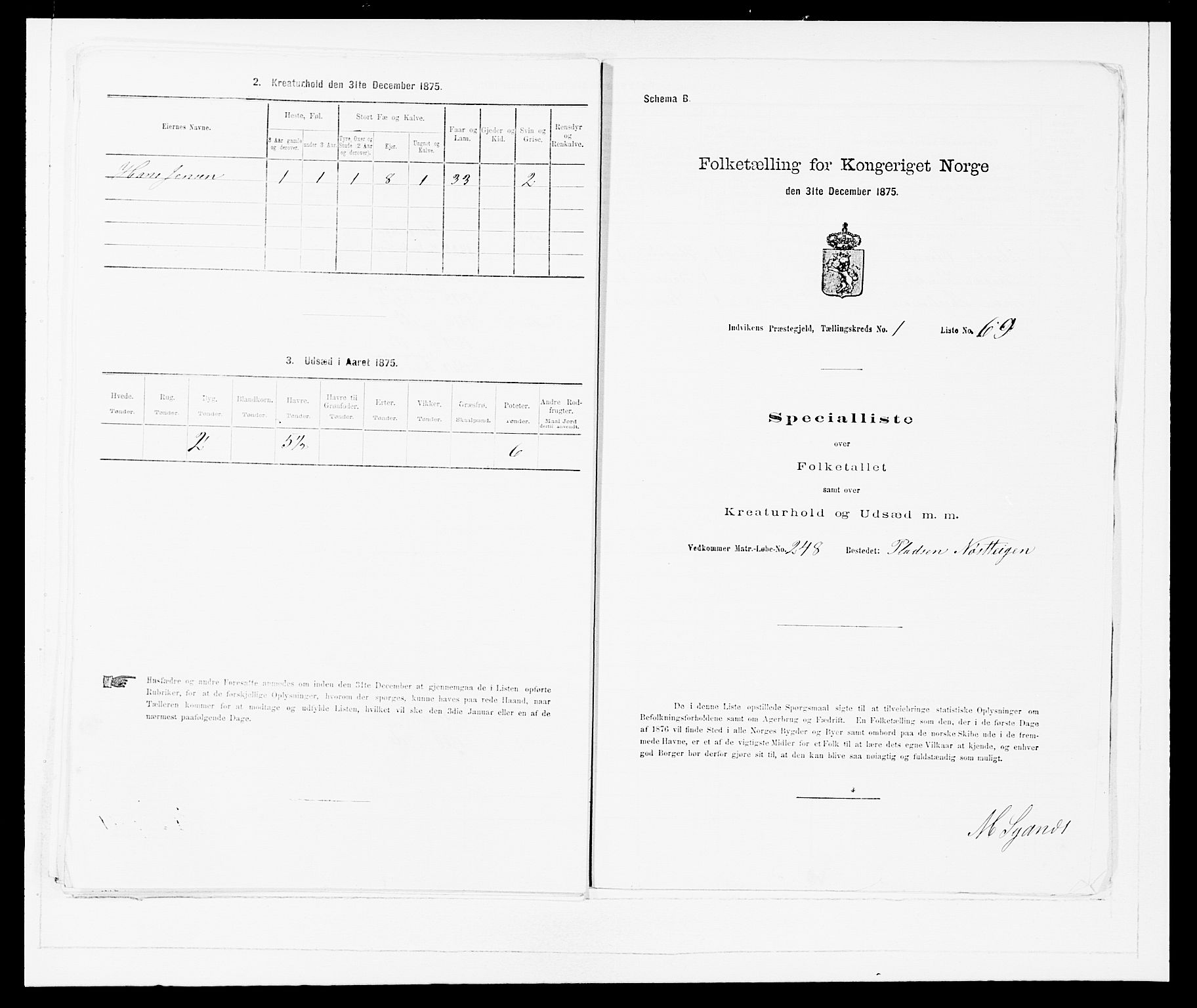 SAB, 1875 Census for 1447P Innvik, 1875, p. 159