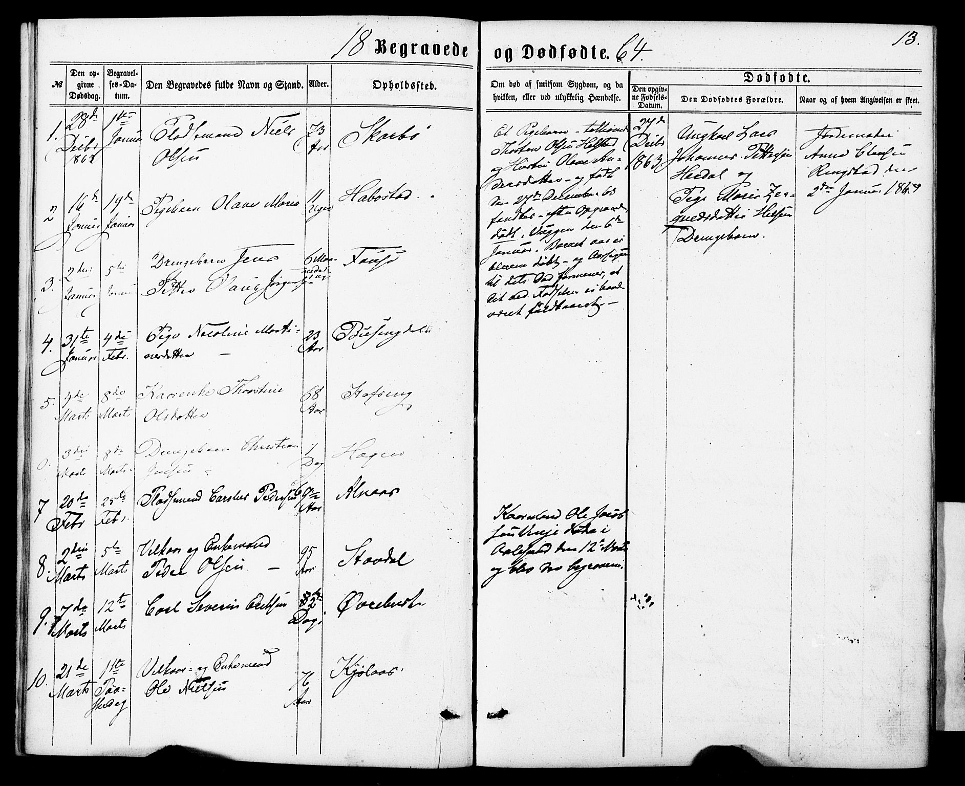 Ministerialprotokoller, klokkerbøker og fødselsregistre - Møre og Romsdal, AV/SAT-A-1454/520/L0282: Parish register (official) no. 520A11, 1862-1881, p. 13