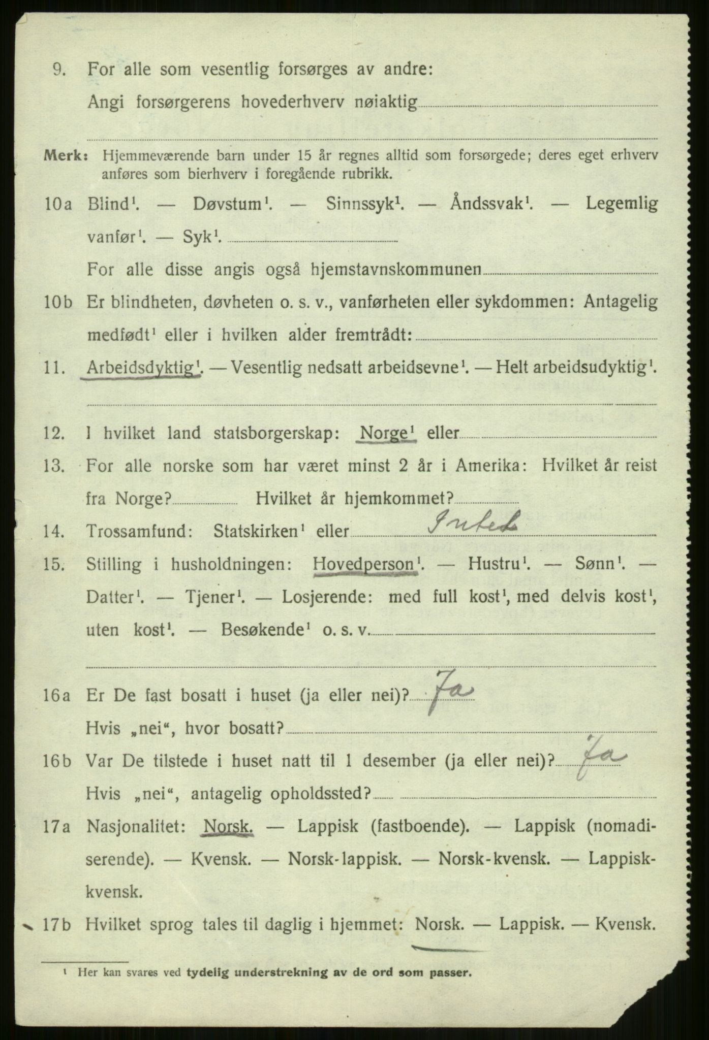 SATØ, 1920 census for Lyngen, 1920, p. 8098