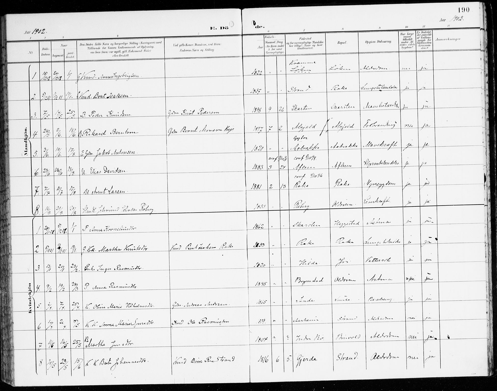 Innvik sokneprestembete, AV/SAB-A-80501: Parish register (official) no. C 2, 1900-1920, p. 190