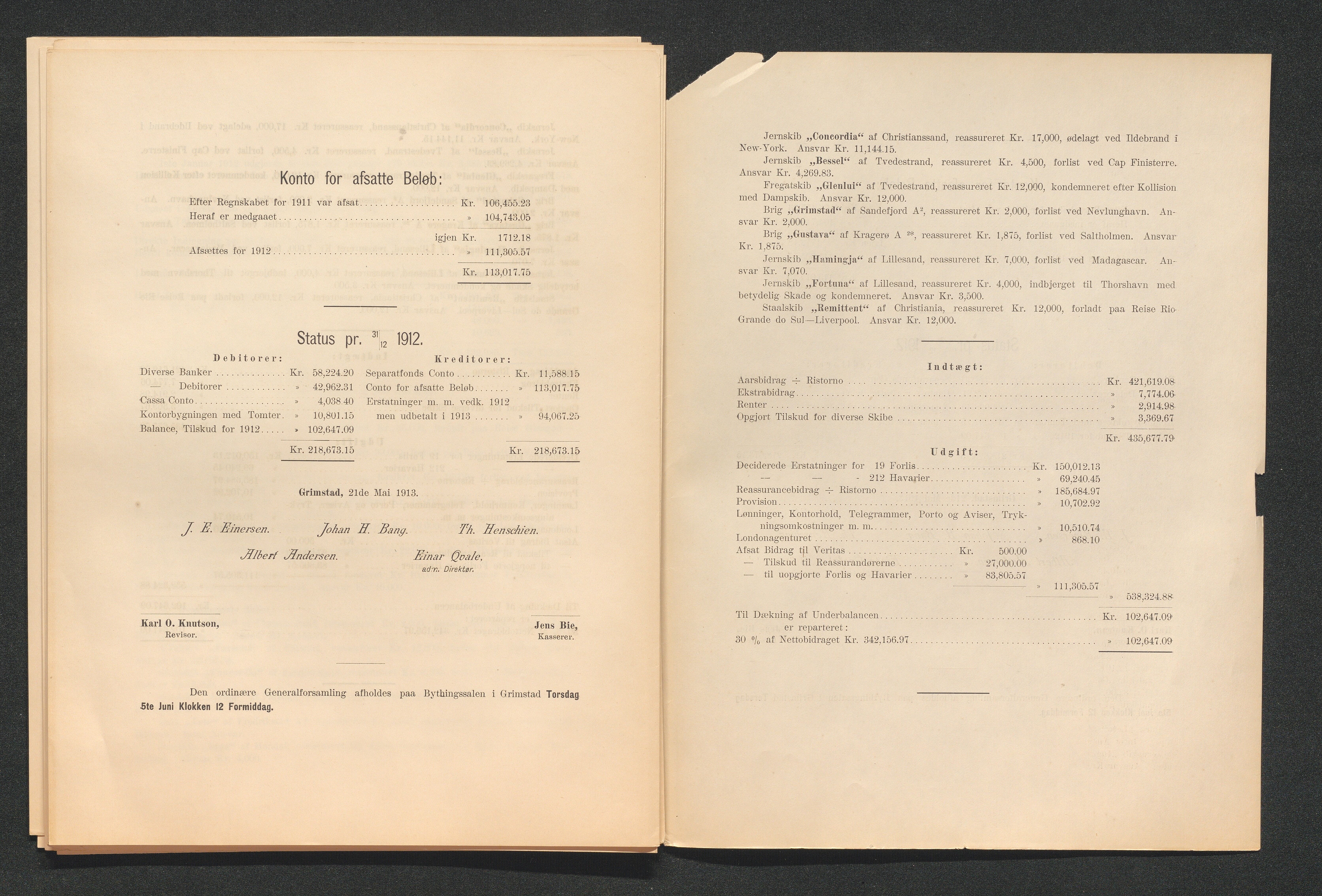 Agders Gjensidige Assuranceforening, AAKS/PA-1718/05/L0003: Regnskap, seilavdeling, pakkesak, 1890-1912