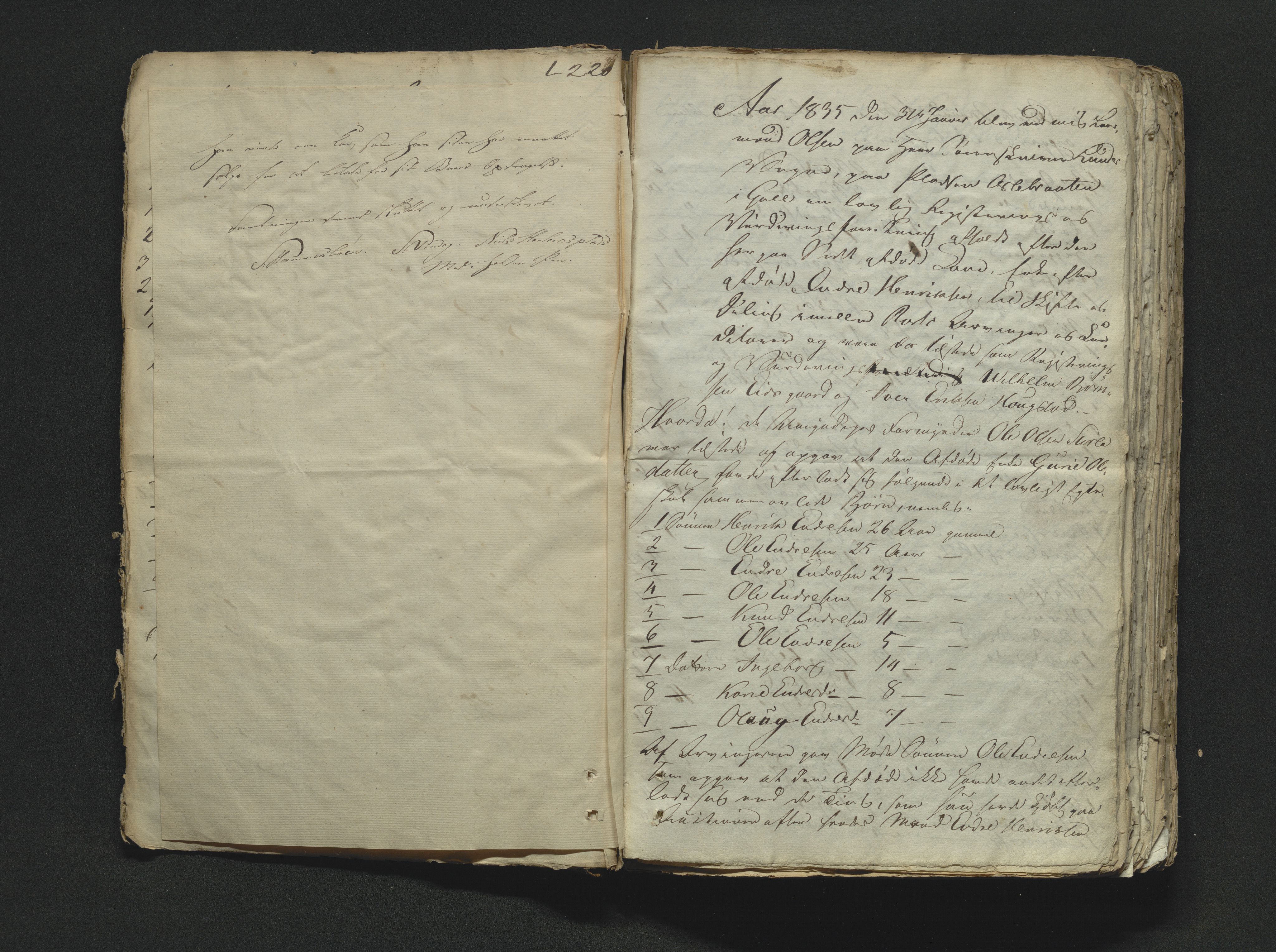 Hallingdal sorenskriveri, SAKO/A-121/H/Hb/Hbb/Hbba/L0008: Skifteregistreringsprotokoll, Sorenskriveriet, 1835