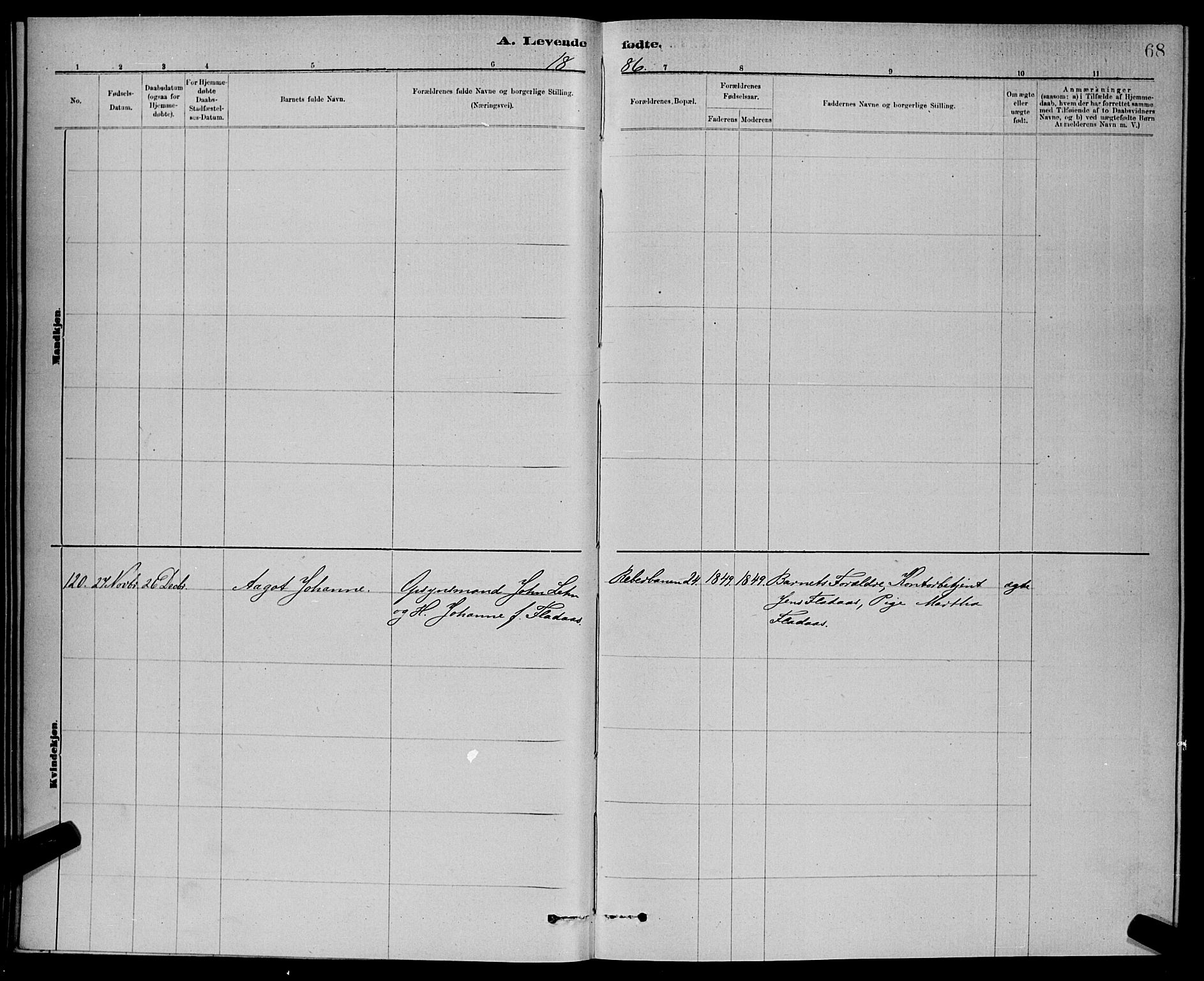 Ministerialprotokoller, klokkerbøker og fødselsregistre - Sør-Trøndelag, SAT/A-1456/601/L0092: Parish register (copy) no. 601C10, 1884-1897, p. 68