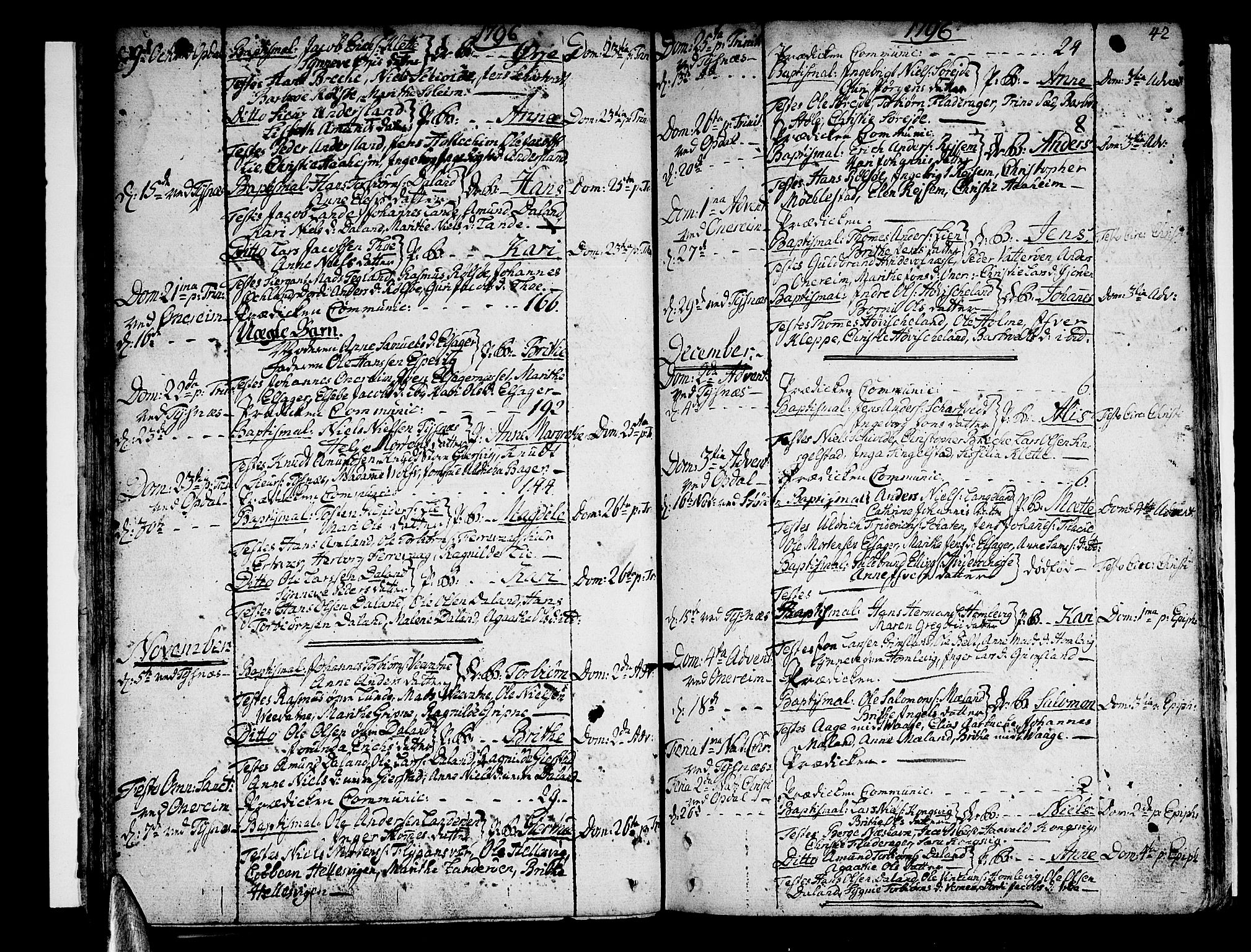 Tysnes sokneprestembete, AV/SAB-A-78601/H/Haa: Parish register (official) no. A 2 /1, 1732-1804, p. 42