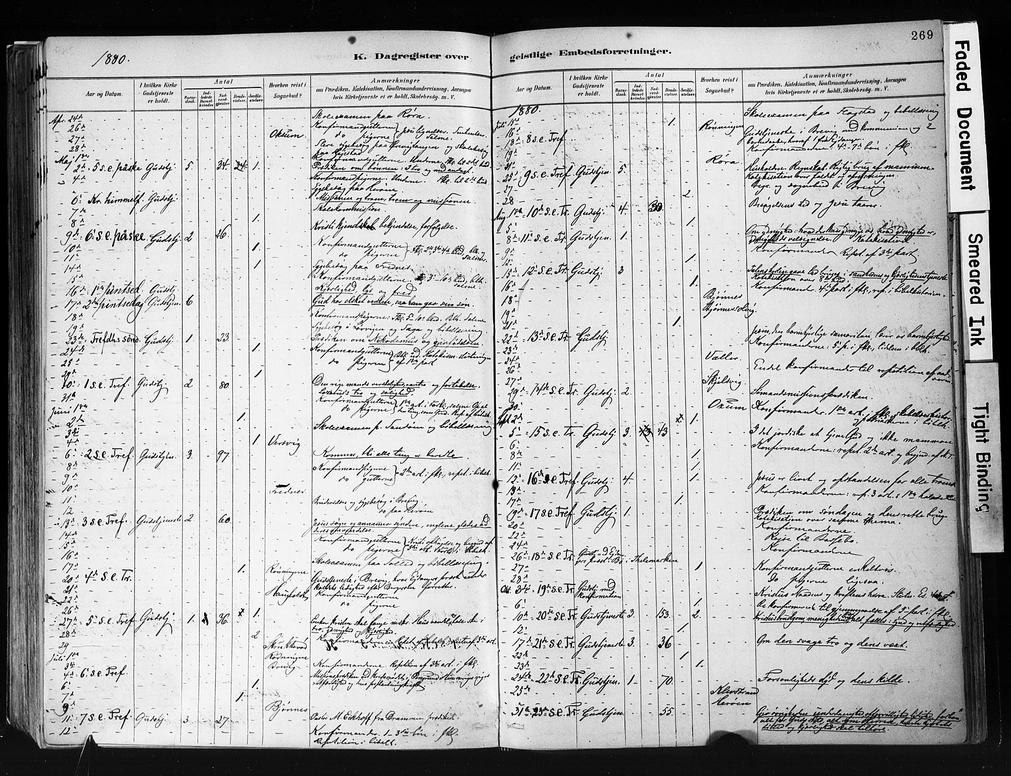 Eidanger kirkebøker, AV/SAKO-A-261/F/Fa/L0012: Parish register (official) no. 12, 1879-1900, p. 269