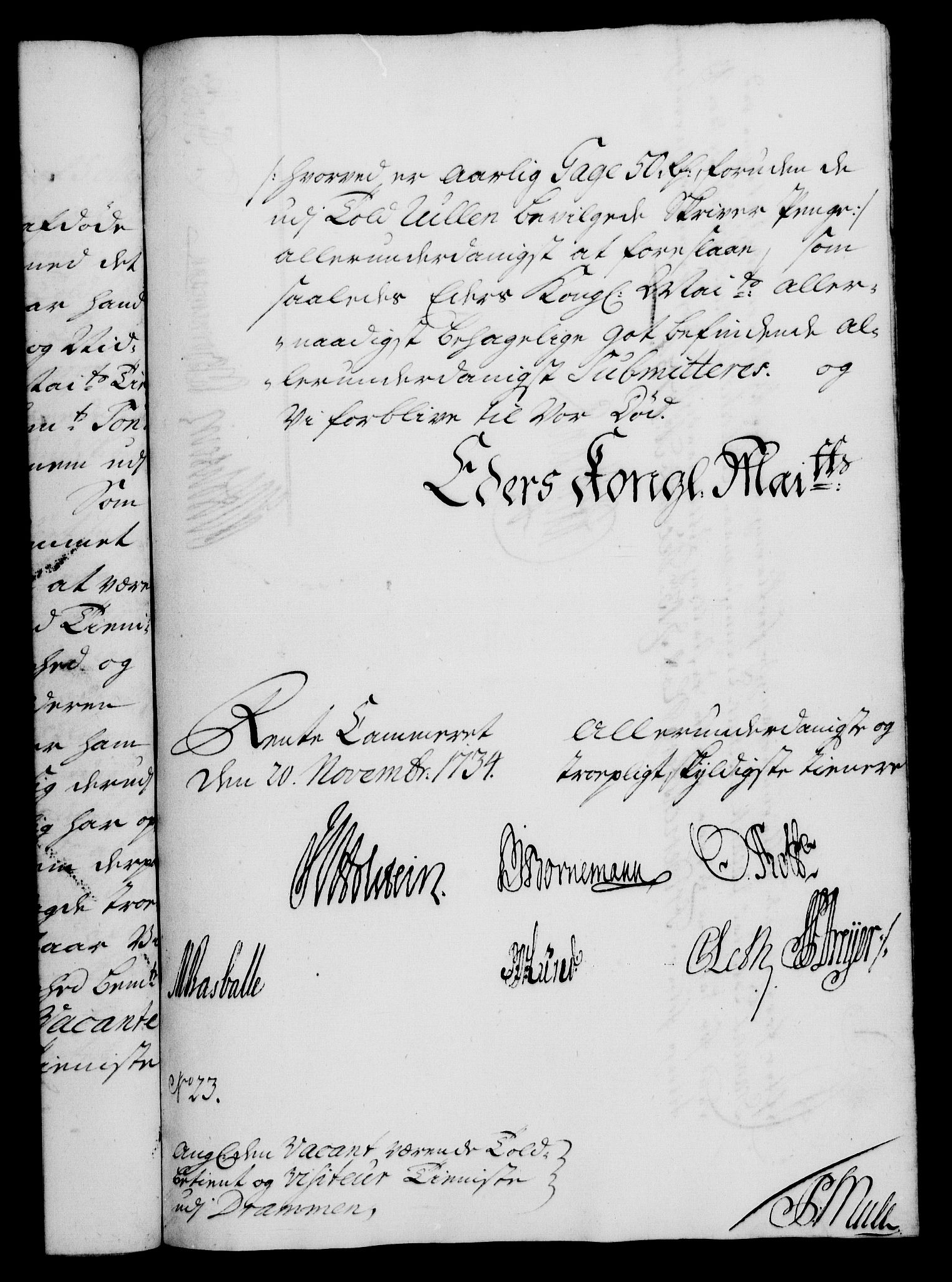 Rentekammeret, Kammerkanselliet, AV/RA-EA-3111/G/Gf/Gfa/L0017: Norsk relasjons- og resolusjonsprotokoll (merket RK 52.17), 1734, p. 564