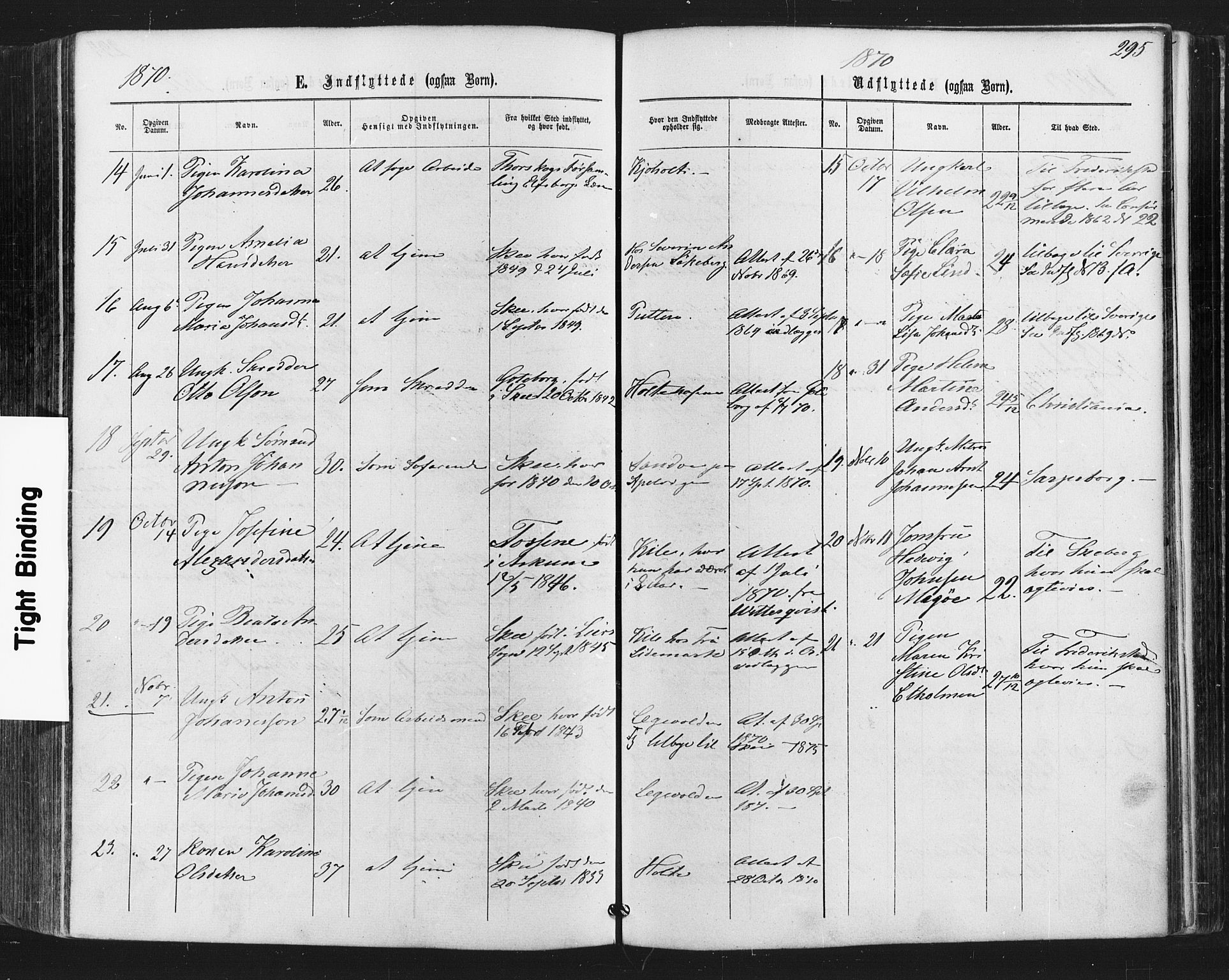 Hvaler prestekontor Kirkebøker, SAO/A-2001/F/Fa/L0007: Parish register (official) no. I 7, 1864-1878, p. 295
