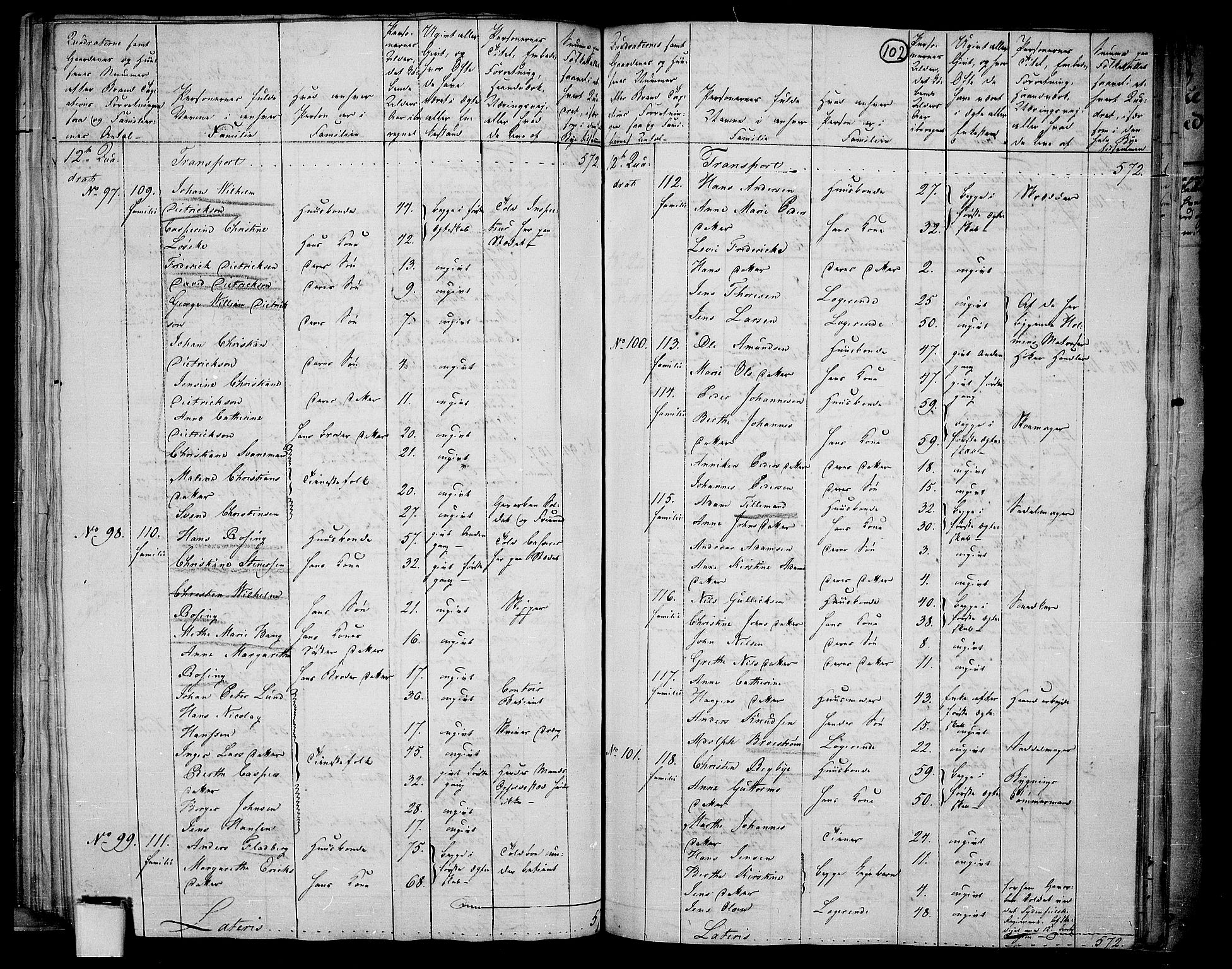 RA, 1801 census for 0103P Fredrikstad, 1801, p. 101b-102a