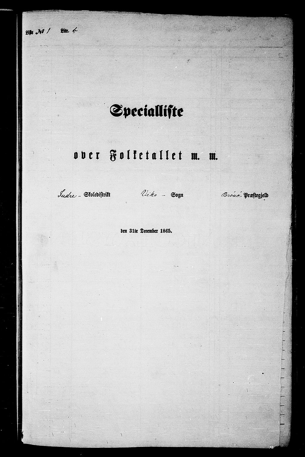 RA, 1865 census for Brønnøy, 1865, p. 25