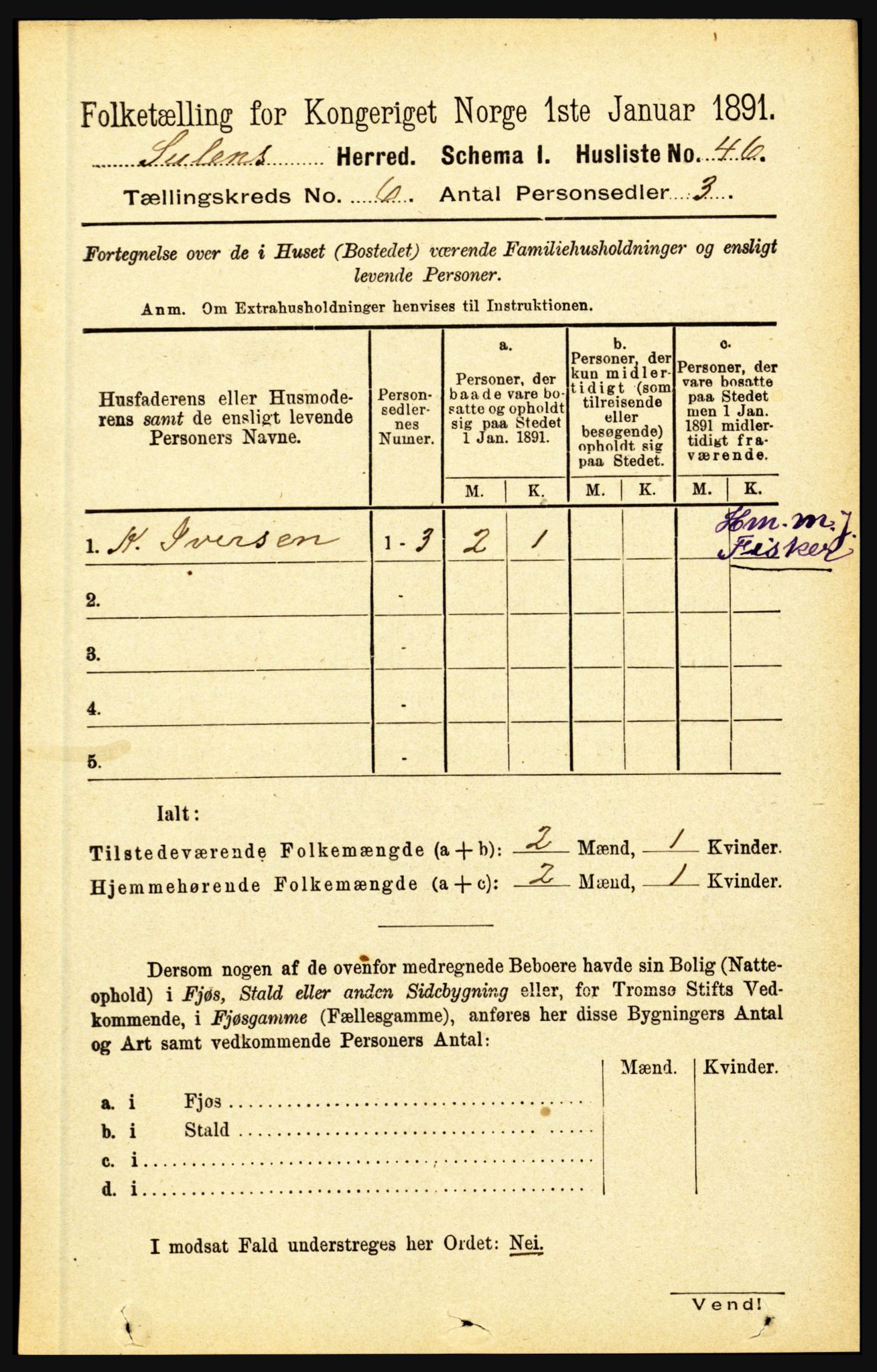 RA, 1891 census for 1412 Solund, 1891, p. 1998