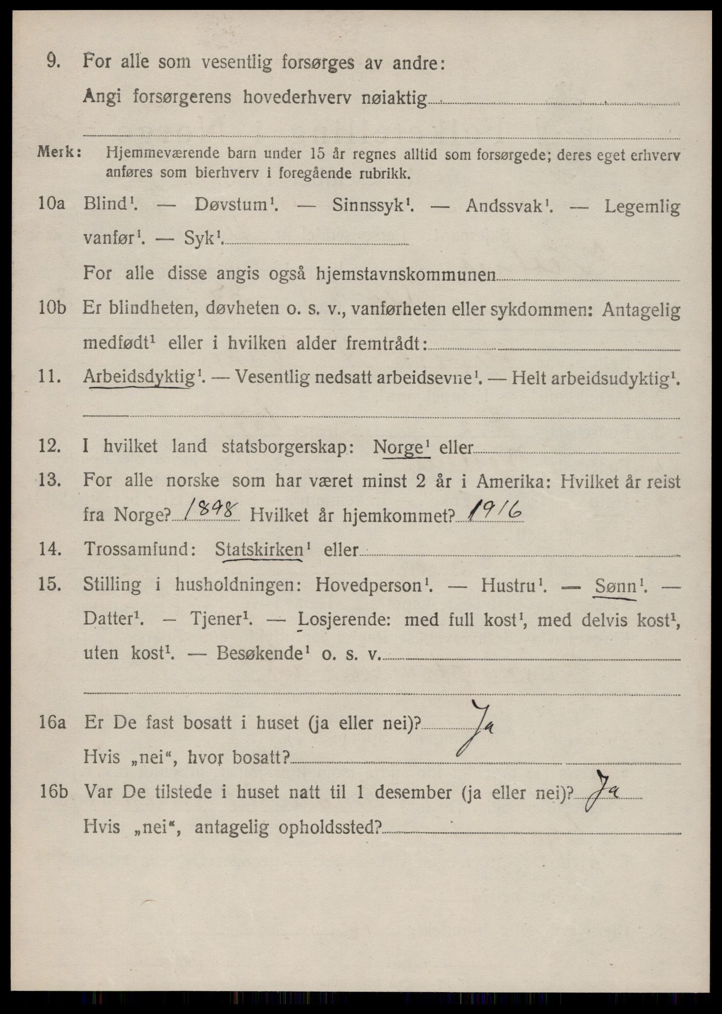 SAT, 1920 census for Vestnes, 1920, p. 1700