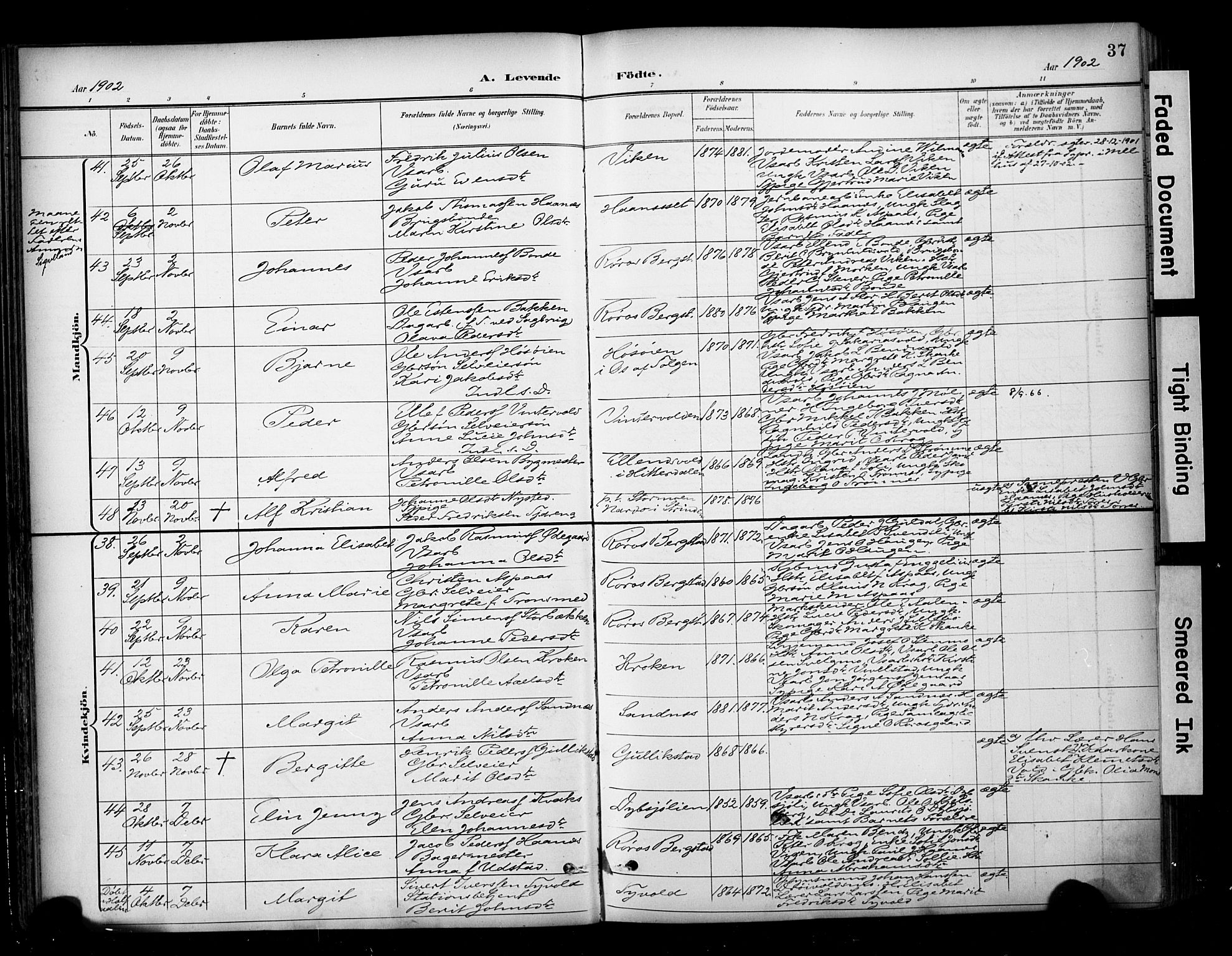 Ministerialprotokoller, klokkerbøker og fødselsregistre - Sør-Trøndelag, AV/SAT-A-1456/681/L0936: Parish register (official) no. 681A14, 1899-1908, p. 37