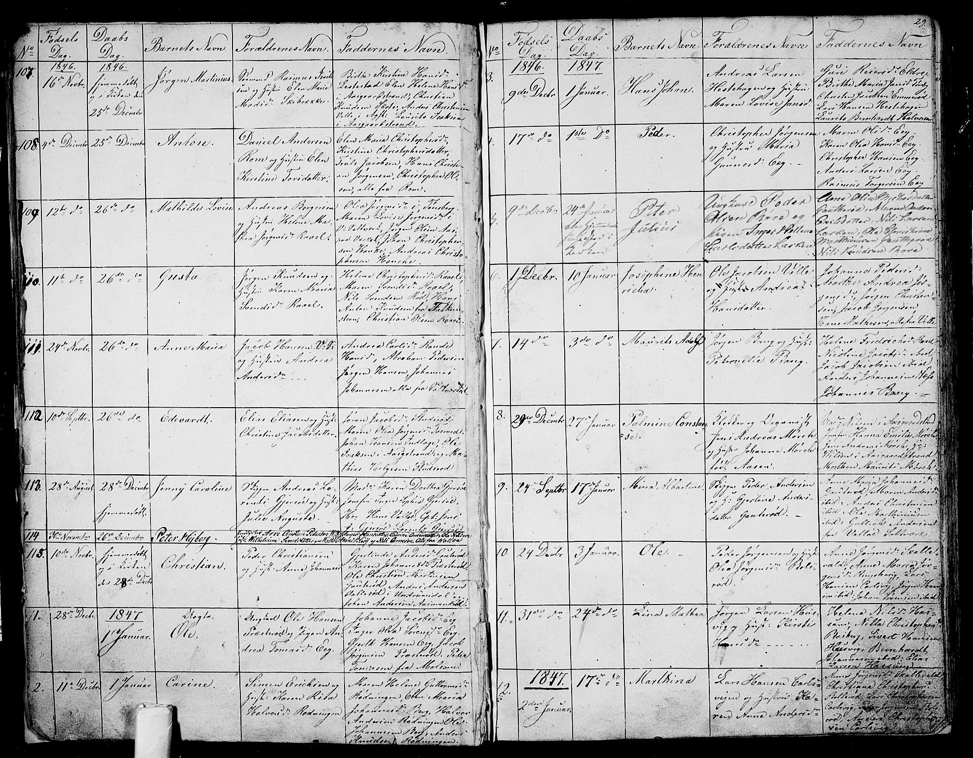 Sem kirkebøker, SAKO/A-5/G/Ga/L0003: Parish register (copy) no. I 3, 1844-1855, p. 28-29