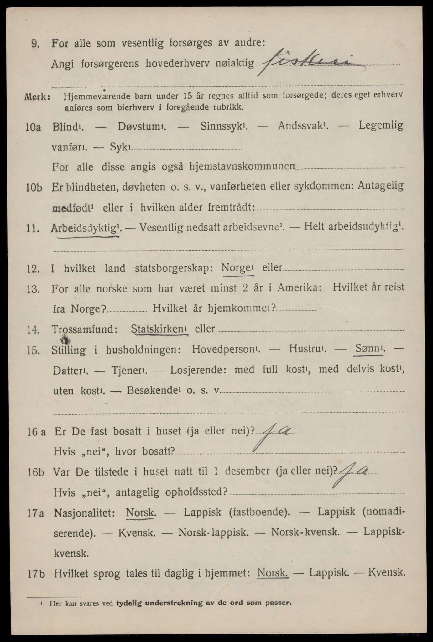 SAT, 1920 census for Buksnes, 1920, p. 3938