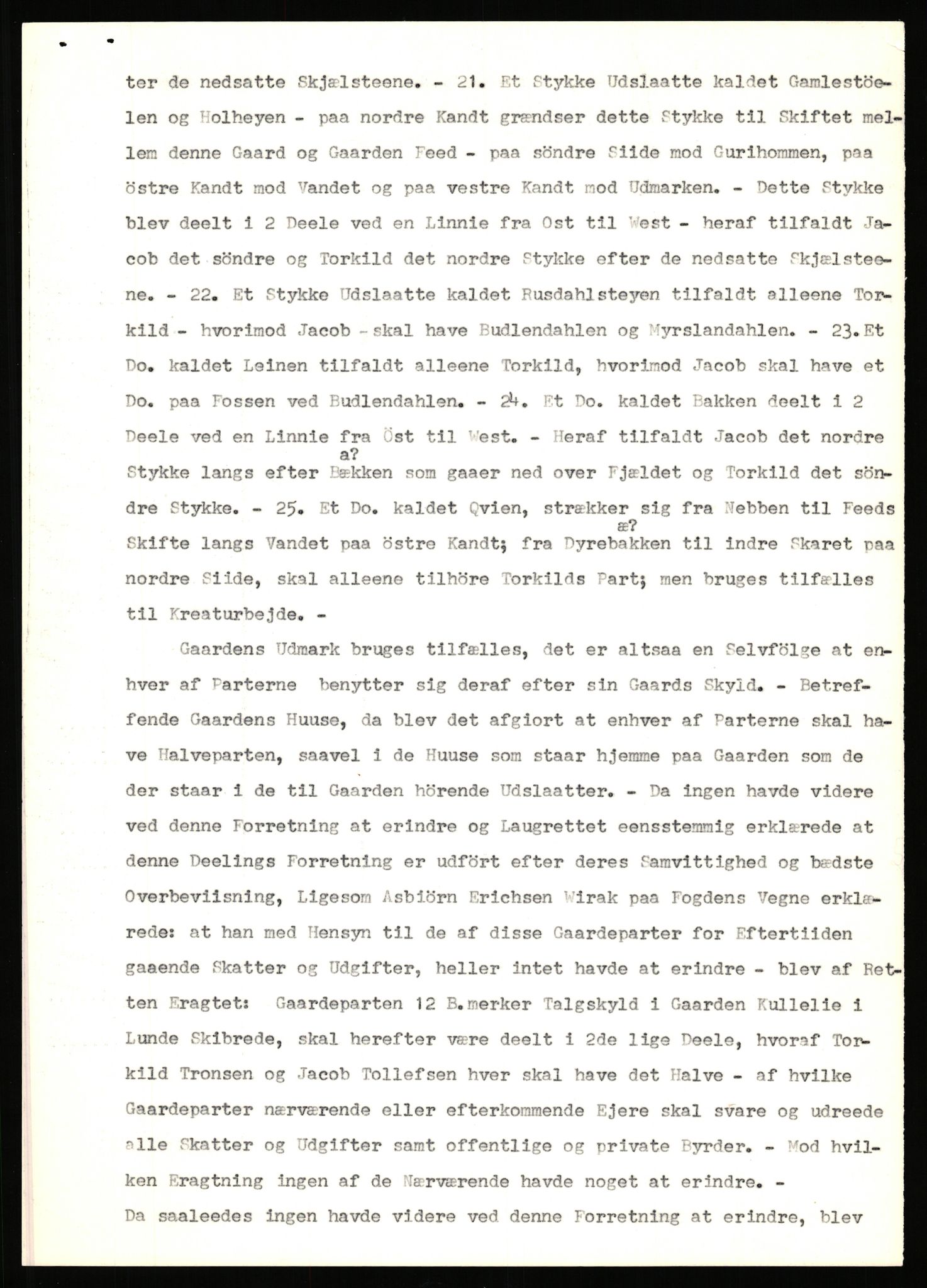 Statsarkivet i Stavanger, SAST/A-101971/03/Y/Yj/L0103: Avskrifter fra Vest-Agder sortert etter gårdsnavn: Bjunes - Kulien, 1750-1930, p. 489