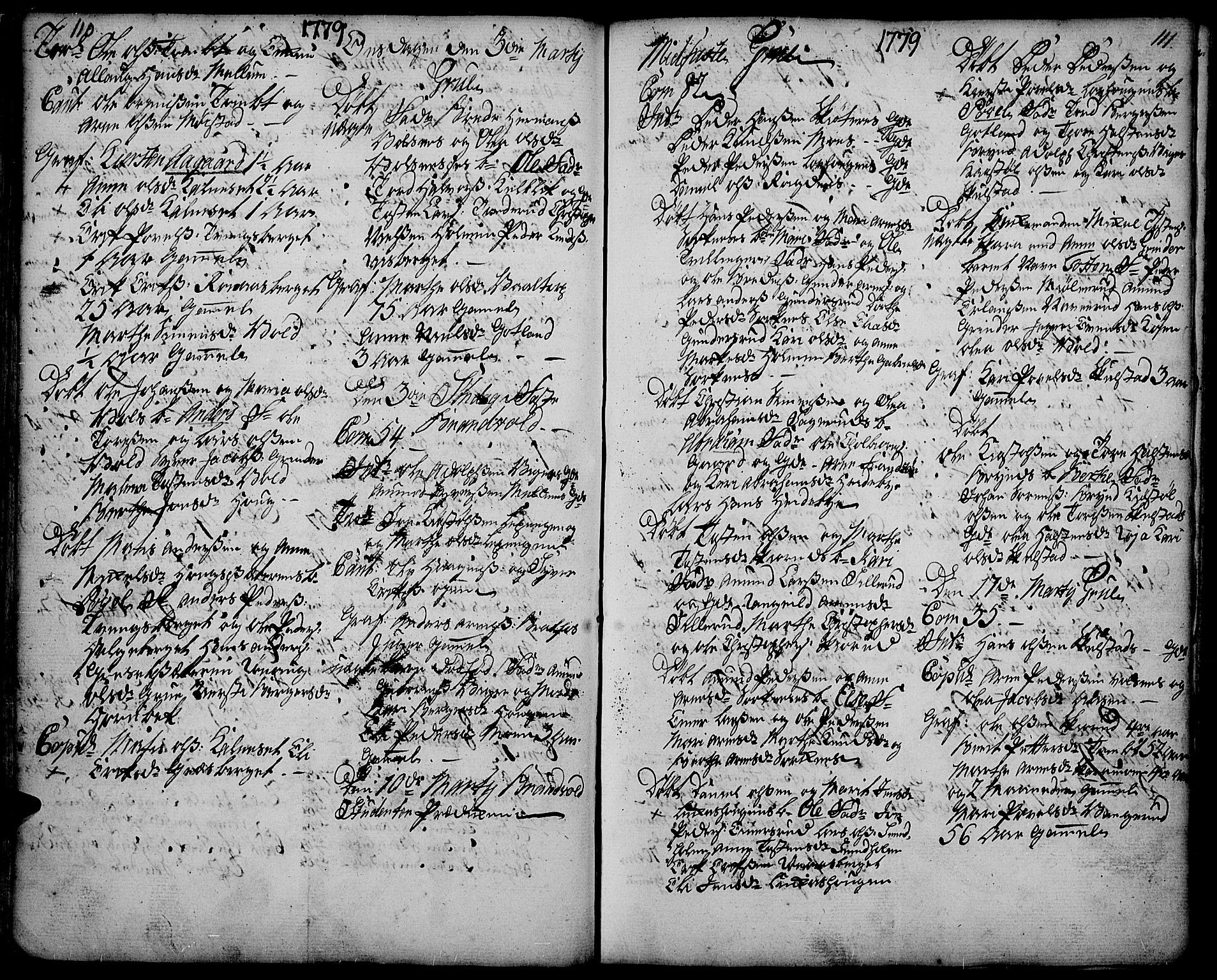 Grue prestekontor, AV/SAH-PREST-036/H/Ha/Haa/L0003: Parish register (official) no. 3, 1774-1792, p. 110-111