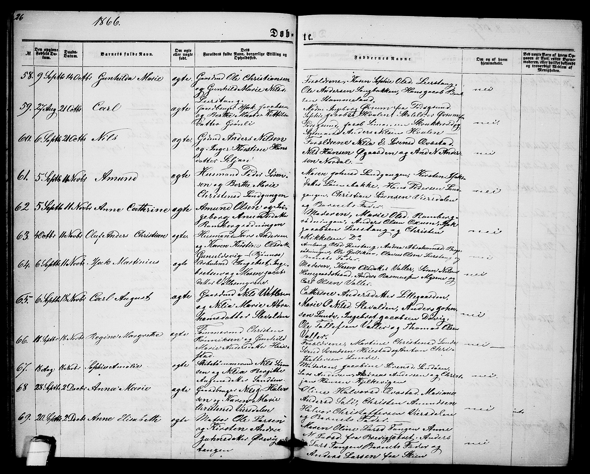 Eidanger kirkebøker, AV/SAKO-A-261/G/Ga/L0001: Parish register (copy) no. 1, 1863-1878, p. 26