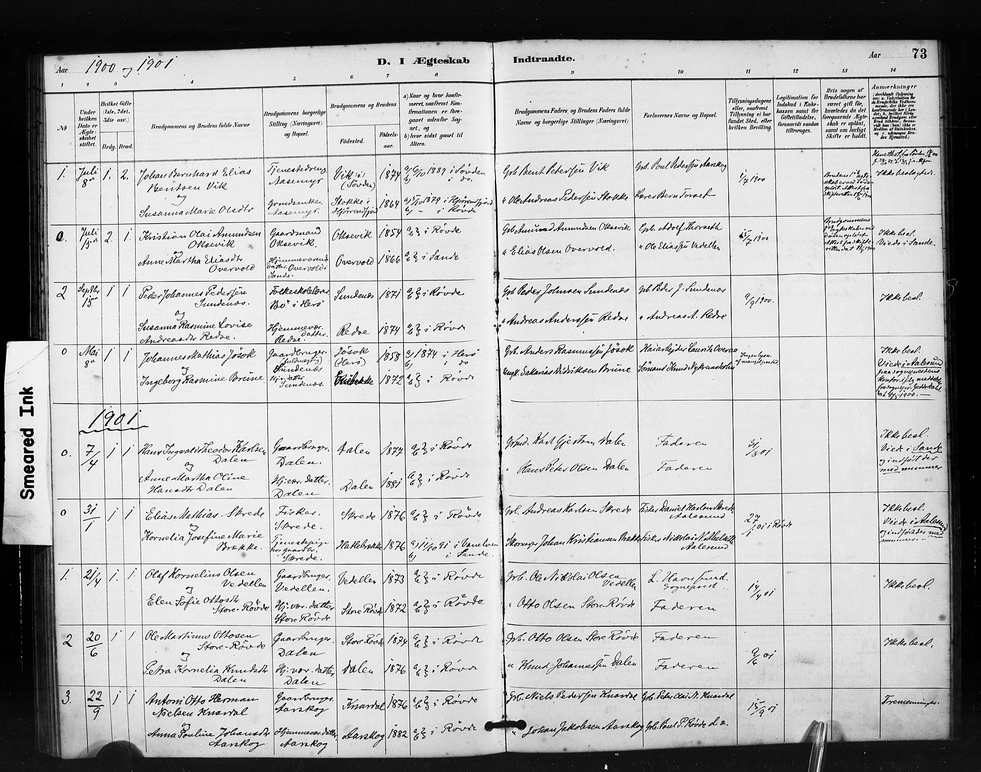 Ministerialprotokoller, klokkerbøker og fødselsregistre - Møre og Romsdal, AV/SAT-A-1454/504/L0056: Parish register (official) no. 504A03, 1884-1904, p. 73