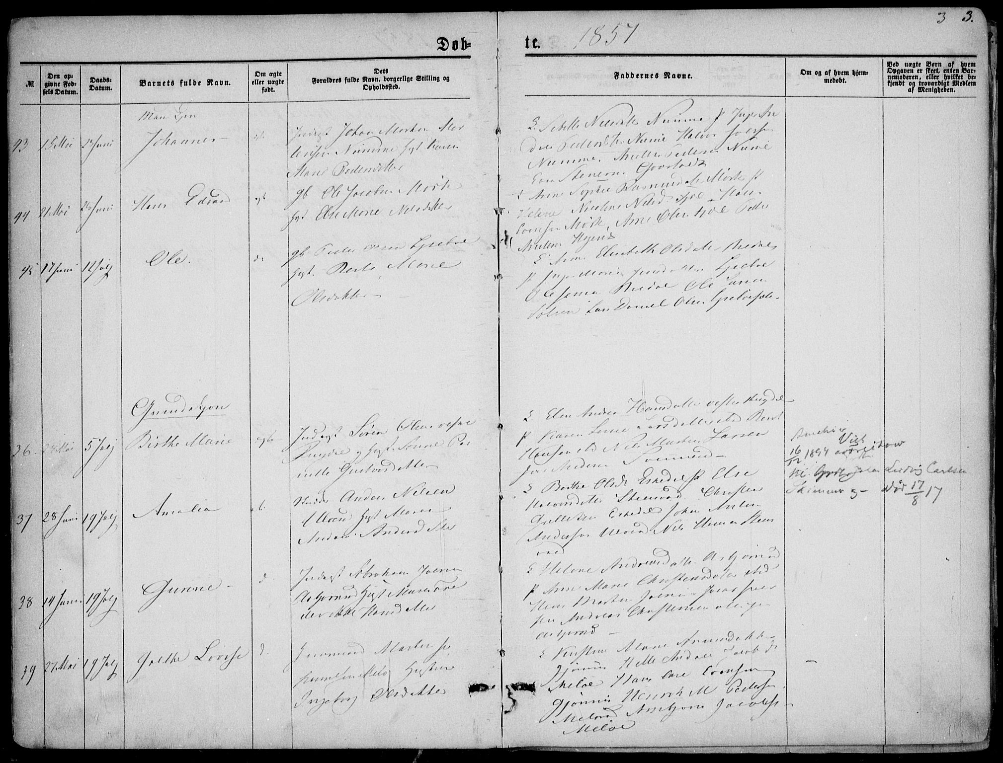 Hedrum kirkebøker, AV/SAKO-A-344/F/Fa/L0007: Parish register (official) no. I 7, 1857-1868, p. 3