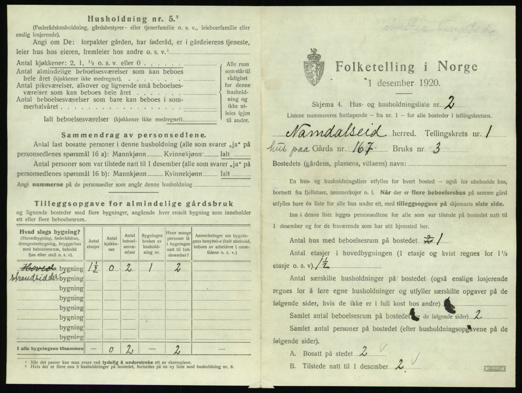 SAT, 1920 census for Namdalseid, 1920, p. 26