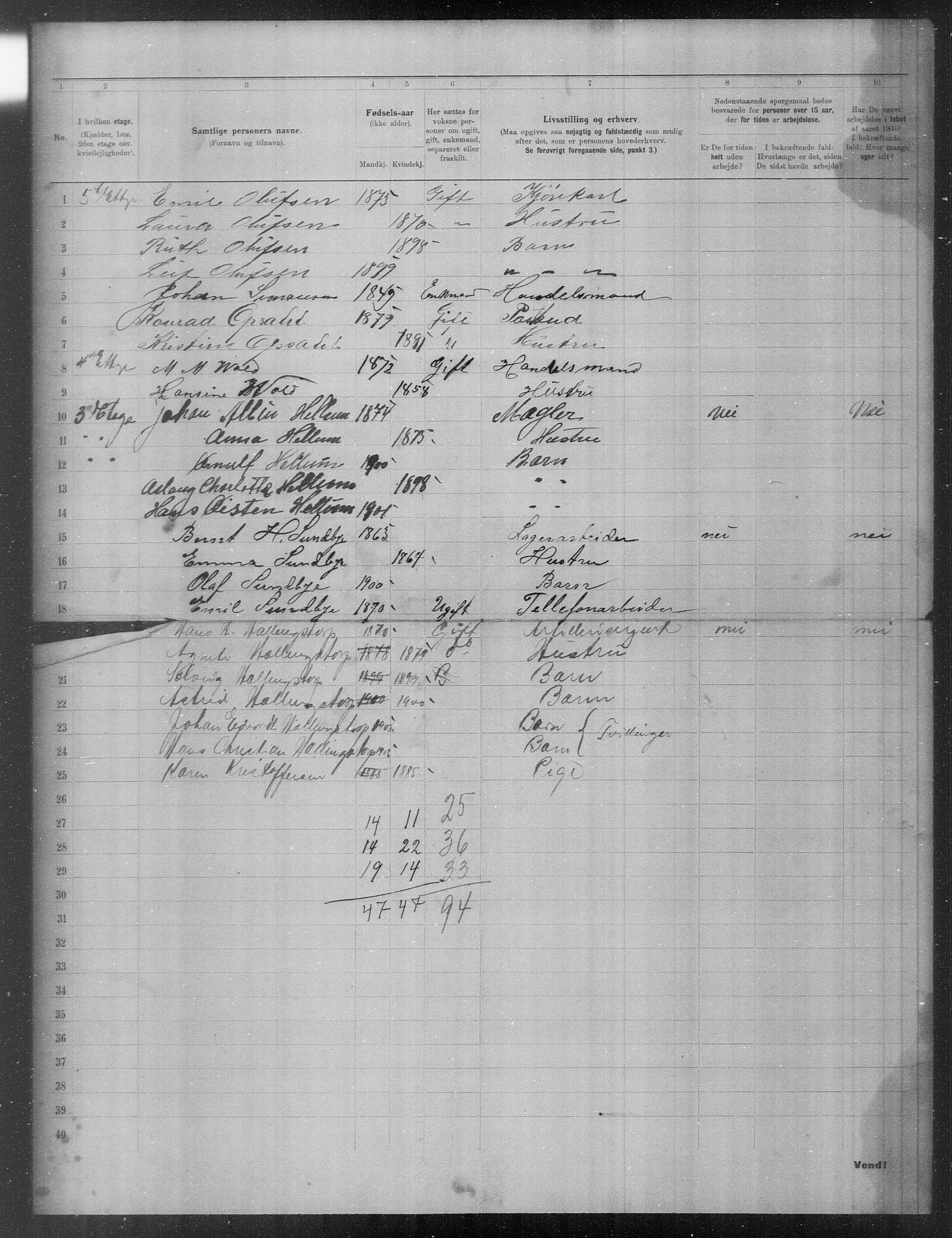 OBA, Municipal Census 1903 for Kristiania, 1903, p. 16130