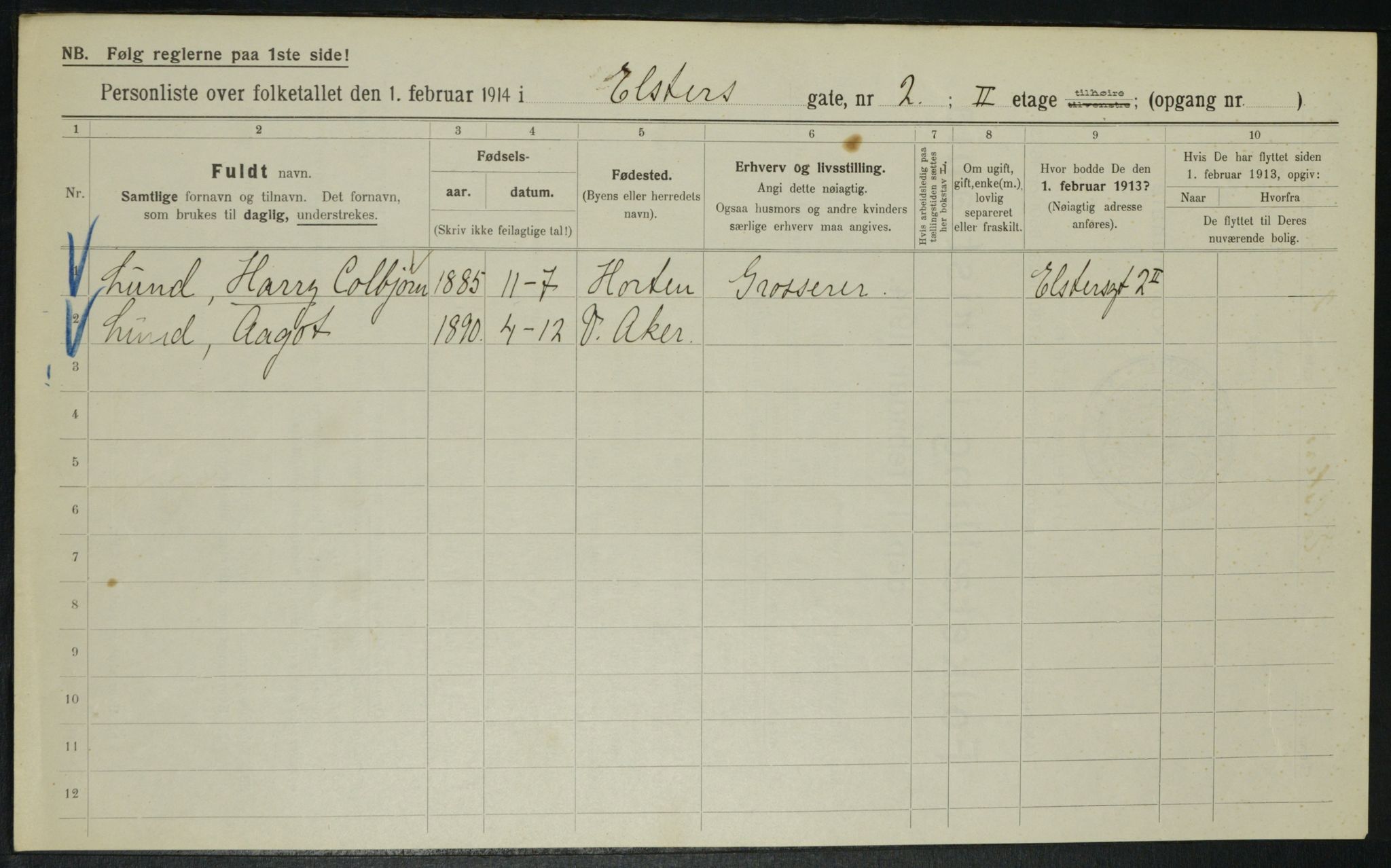 OBA, Municipal Census 1914 for Kristiania, 1914, p. 21044