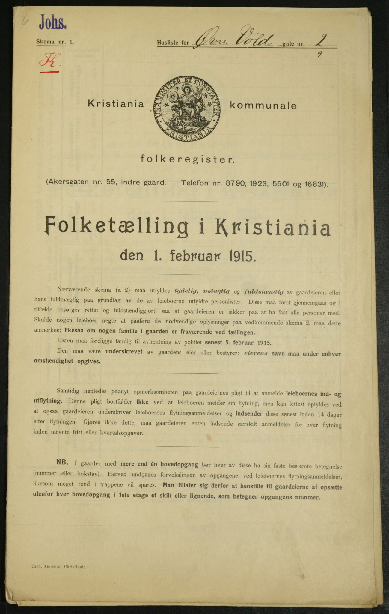 OBA, Municipal Census 1915 for Kristiania, 1915, p. 130676