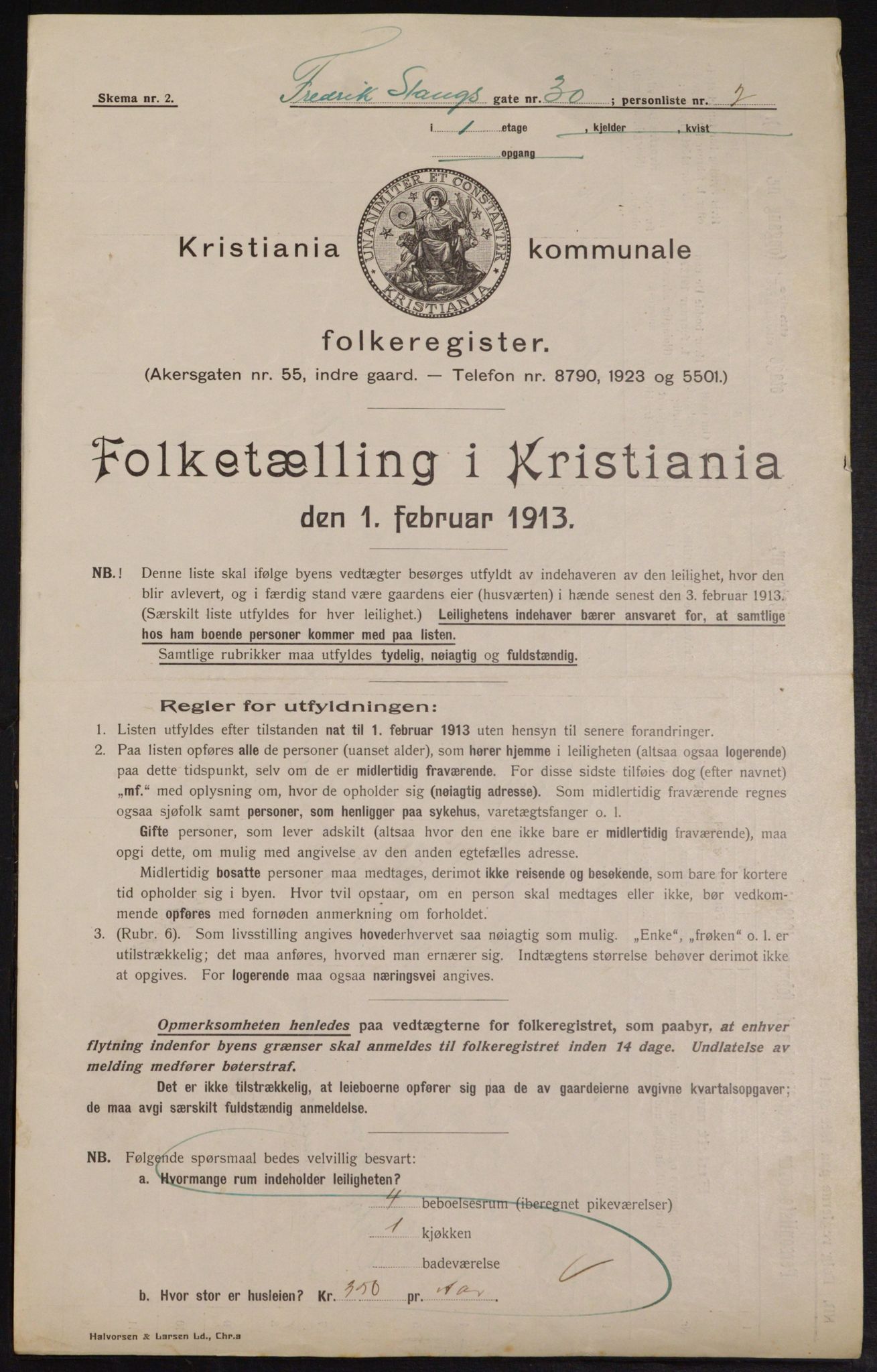 OBA, Municipal Census 1913 for Kristiania, 1913, p. 26825