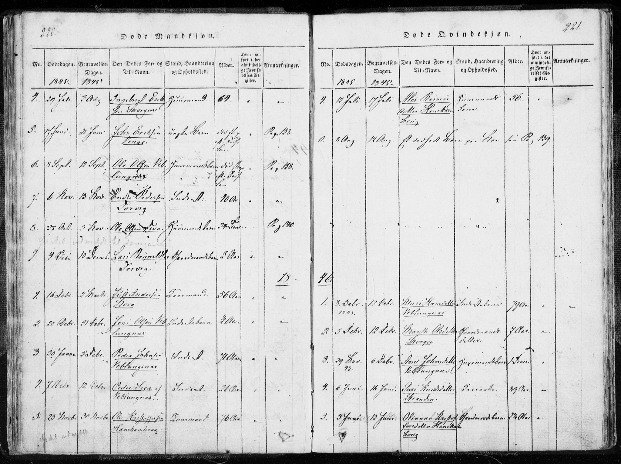 Ministerialprotokoller, klokkerbøker og fødselsregistre - Møre og Romsdal, SAT/A-1454/544/L0571: Parish register (official) no. 544A04, 1818-1853, p. 220-221