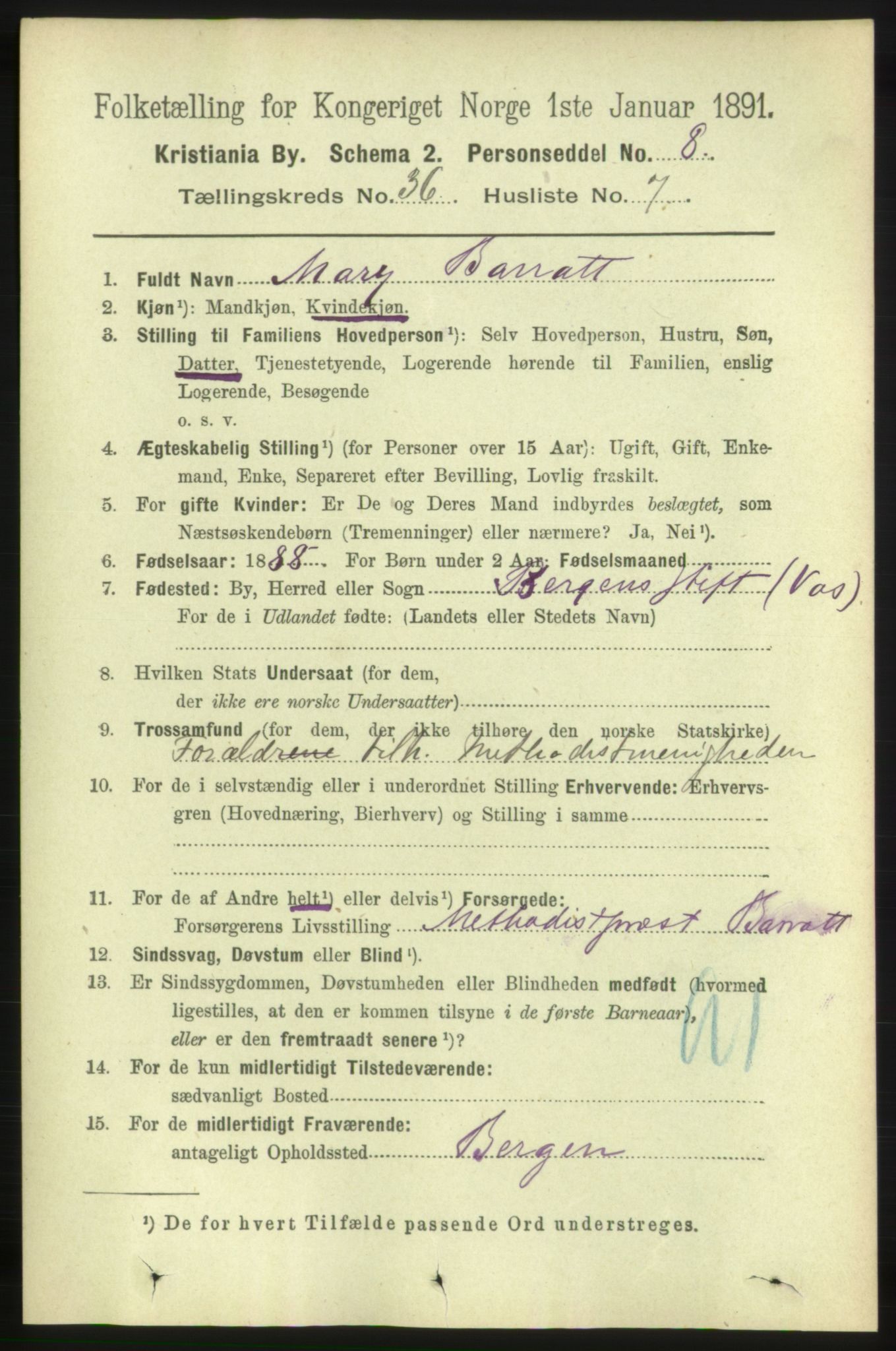 RA, 1891 census for 0301 Kristiania, 1891, p. 20150