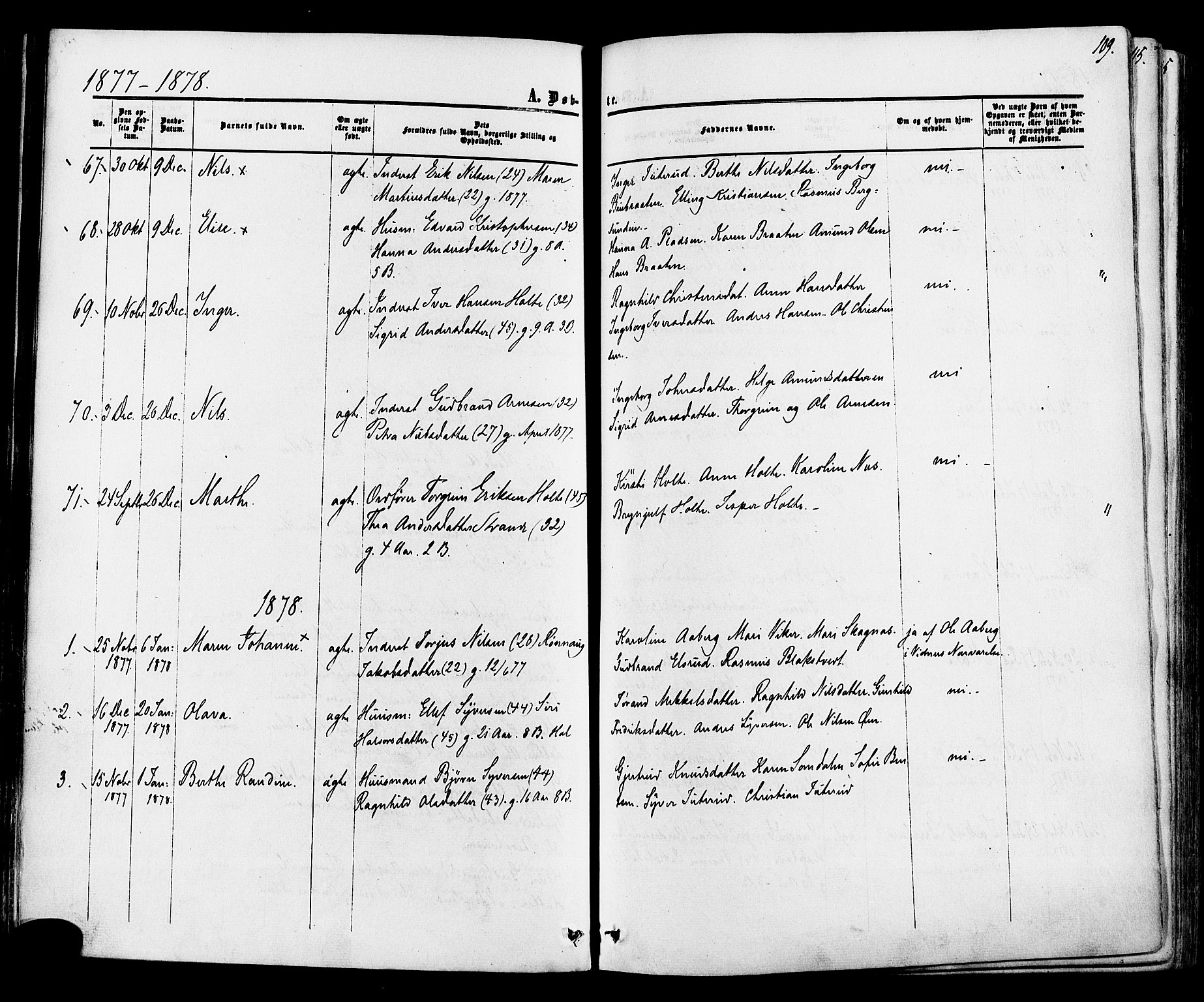 Ådal kirkebøker, SAKO/A-248/F/Fa/L0001: Parish register (official) no. I 1, 1857-1883, p. 109