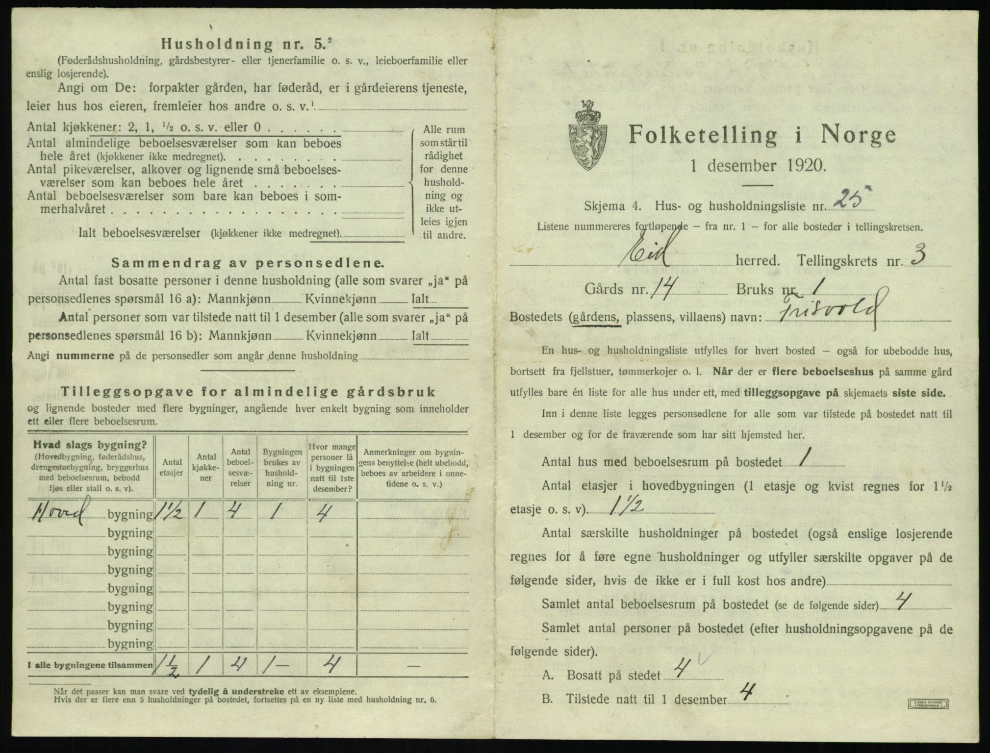 SAT, 1920 census for Eid, 1920, p. 167