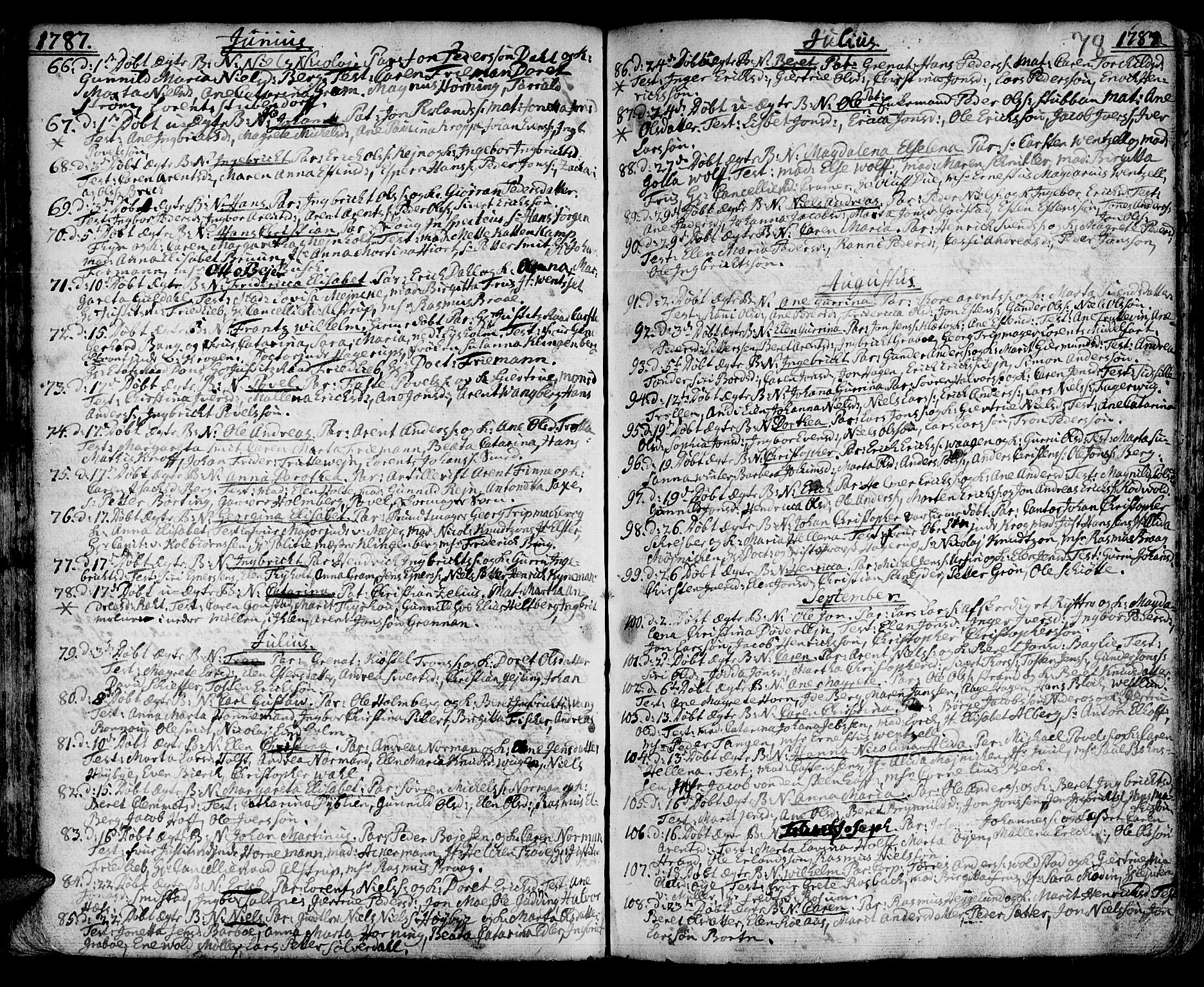 Ministerialprotokoller, klokkerbøker og fødselsregistre - Sør-Trøndelag, SAT/A-1456/601/L0039: Parish register (official) no. 601A07, 1770-1819, p. 78