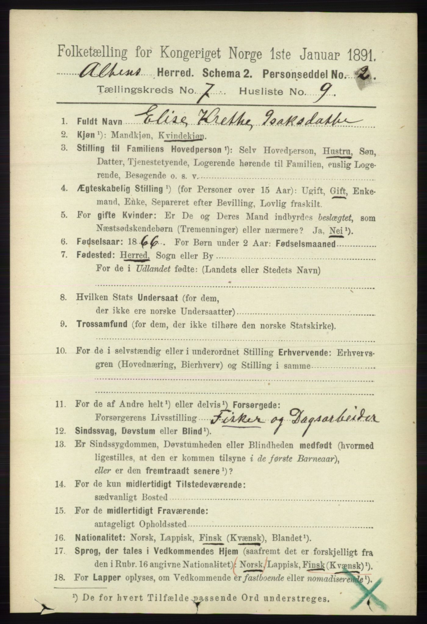 RA, 1891 census for 2012 Alta, 1891, p. 2148
