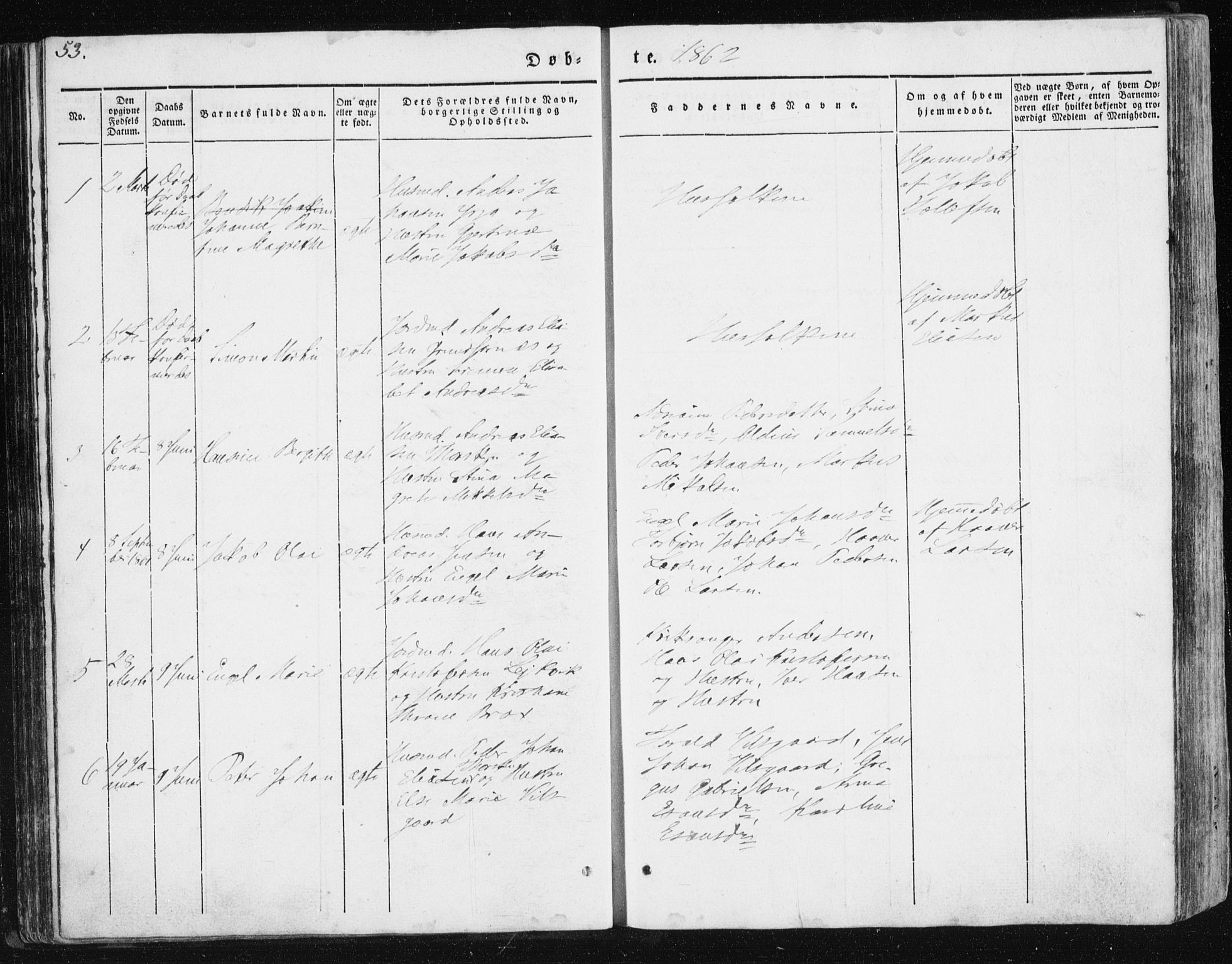 Berg sokneprestkontor, AV/SATØ-S-1318/G/Ga/Gab/L0011klokker: Parish register (copy) no. 11, 1833-1878, p. 53