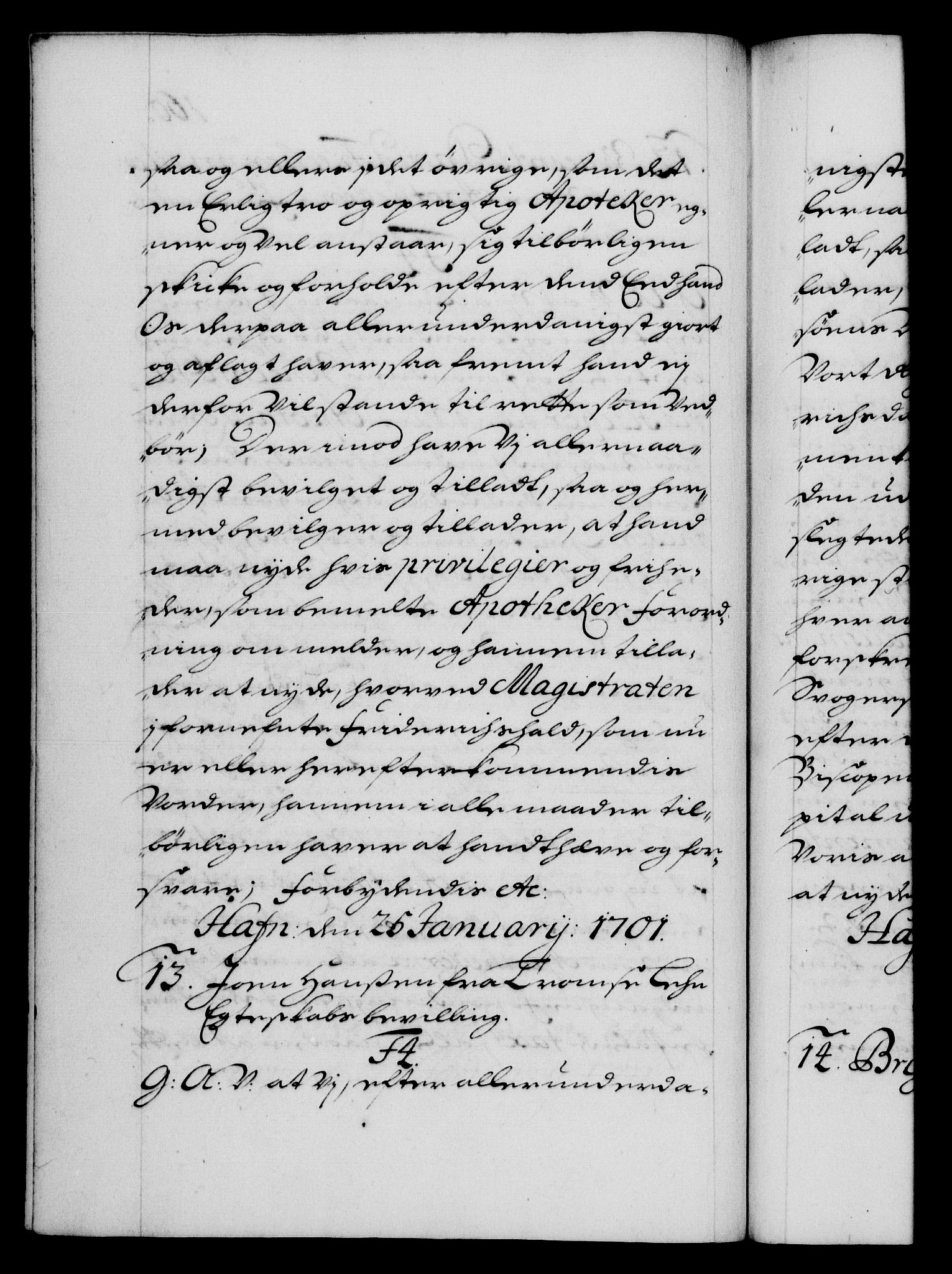 Danske Kanselli 1572-1799, RA/EA-3023/F/Fc/Fca/Fcaa/L0018: Norske registre, 1699-1703, p. 160b